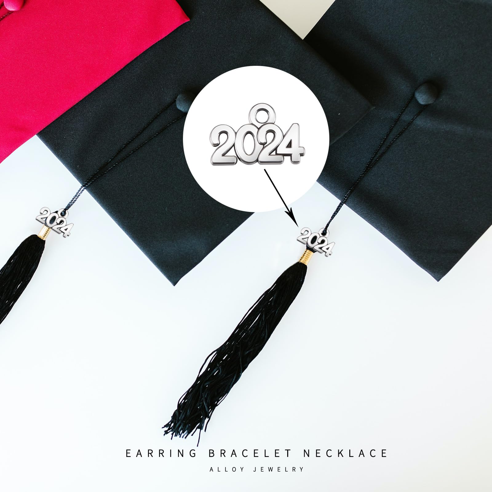 100Pcs Tibetan Alloy Graduation Charms with 2025 & 2024 Year Numbers - DIY Jewelry Making Supplies for Graduation Tassels, New Year Decorations, Christmas Ornaments - Perfect for Crafting, Gift Giving & Party Decor