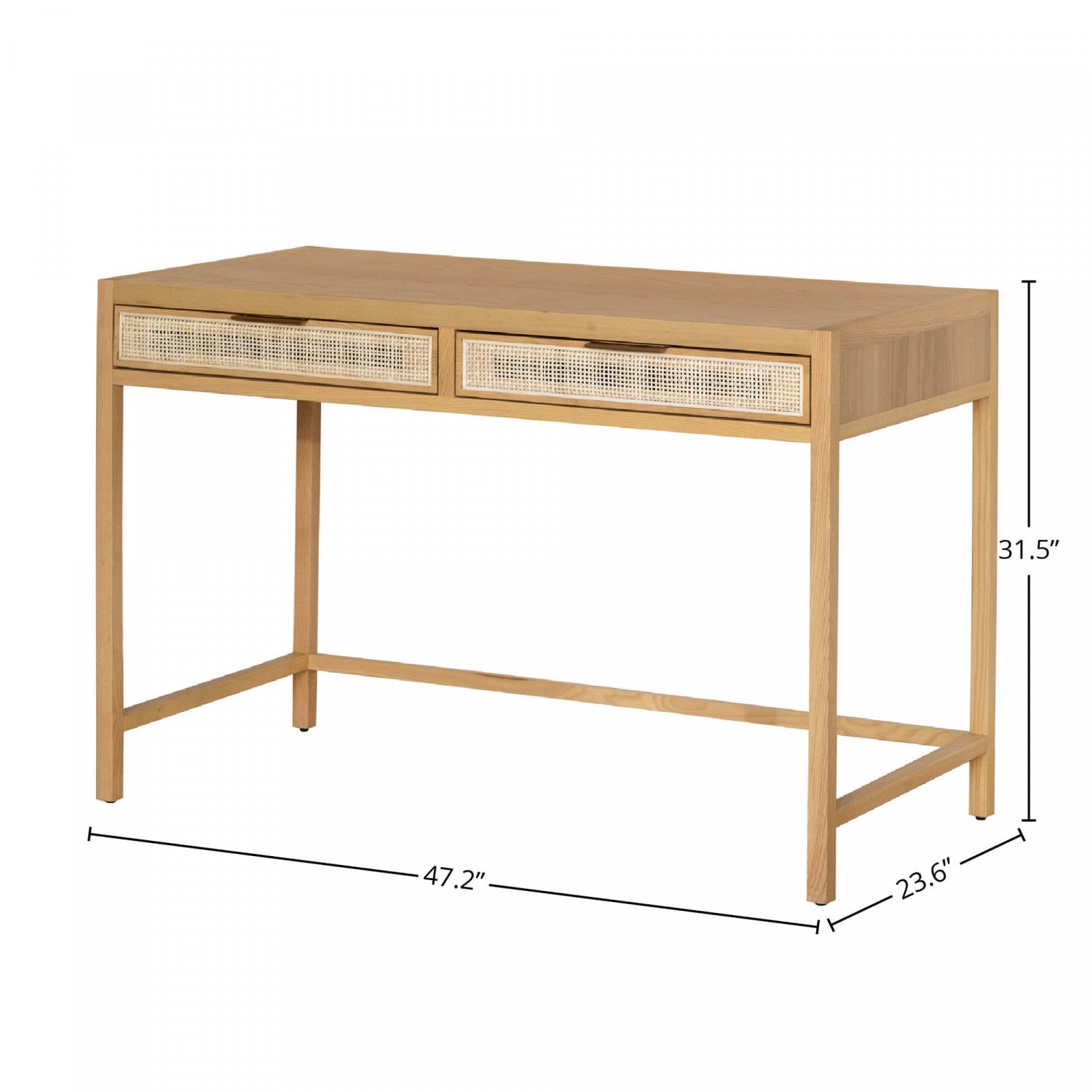 Natural Wood Nurelle Desk - Modern Home Office Desk for Study & Work - Ergonomic Writing Desk with Storage for Small Spaces