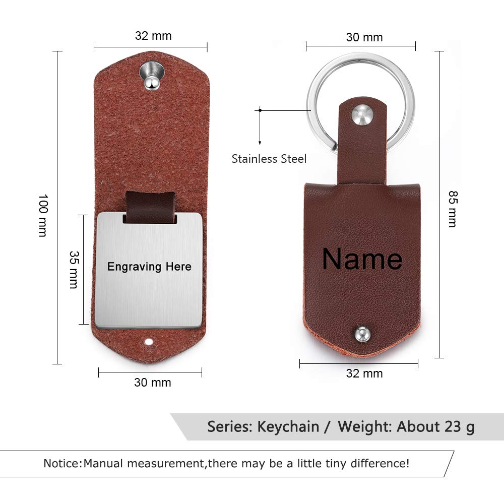 Custom Photo Leather Keychain for Men - Personalized Gift for Husband, Father, Grandfather - Engraved Name & Date - Perfect for Father's Day, Birthday, Anniversary & Special Occasions