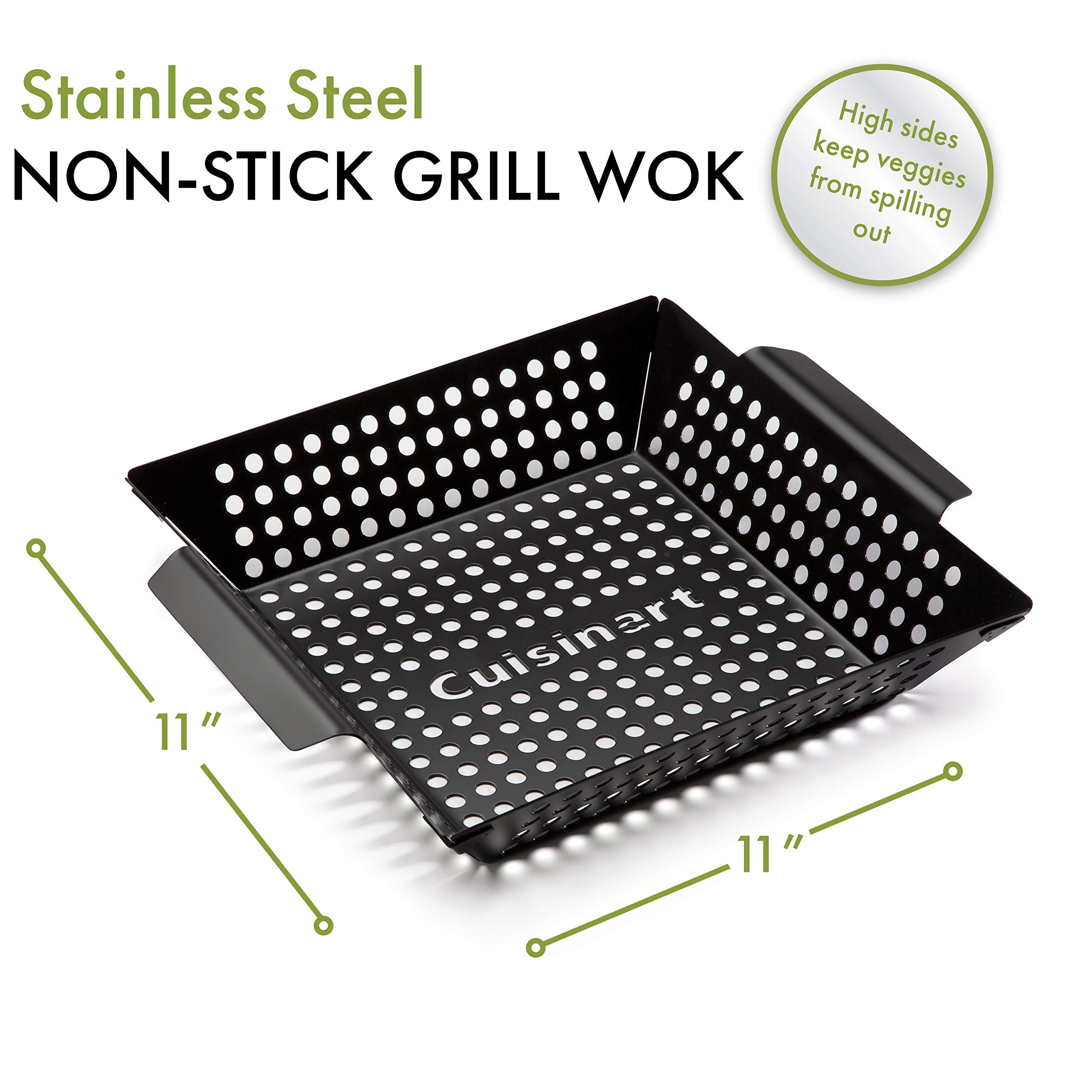 Premium Cuisinart Deluxe 20-Piece Stainless Steel Grill Set with Non-Stick Grill Wok - Perfect for BBQ, Outdoor Cooking & Backyard Parties - Model CGS-5020 & CNW-328