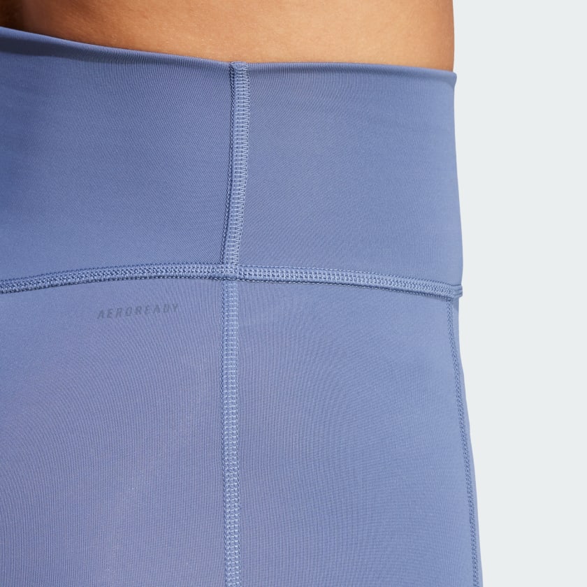 Adidas Women's Optime Full-Length Blue Tights - High-Performance Workout Leggings for Running, Yoga & Gym