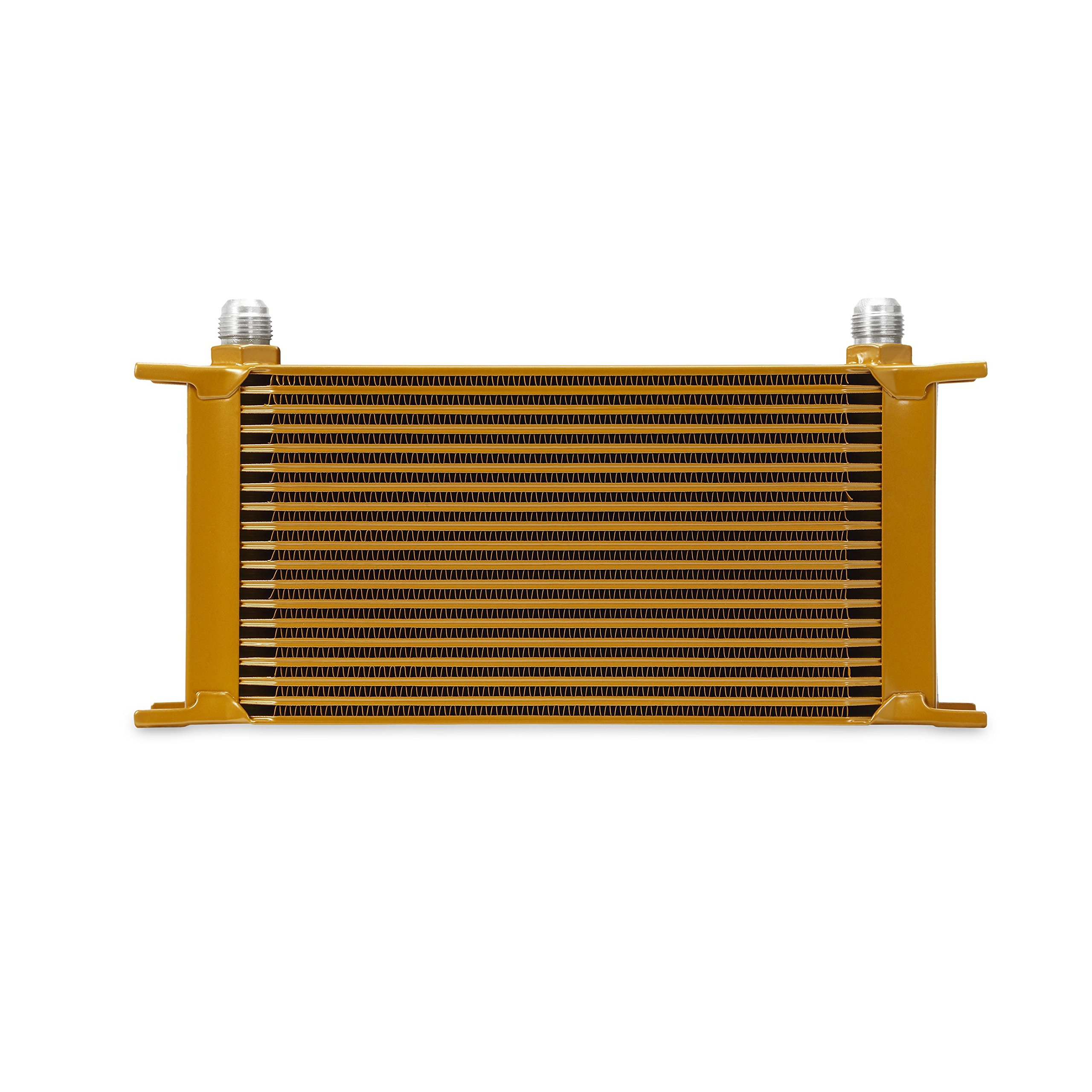 Mishimoto Universal 19-Row Oil Cooler Heat Exchanger - High Performance Gold Aluminum Cooler for Cars, Trucks & Racing Vehicles | Perfect for Engine Cooling & Performance Upgrades