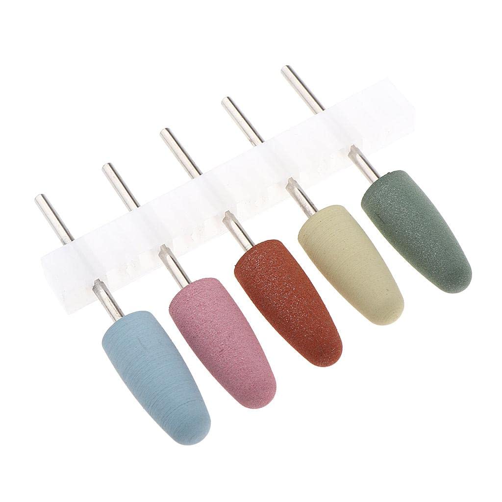 5-Piece Silicone Manicure Tool Set - Nail Drill Bits for Cuticle Cleaning & Grinding - Professional Nail Care Kit for Home Salon & DIY Manicures