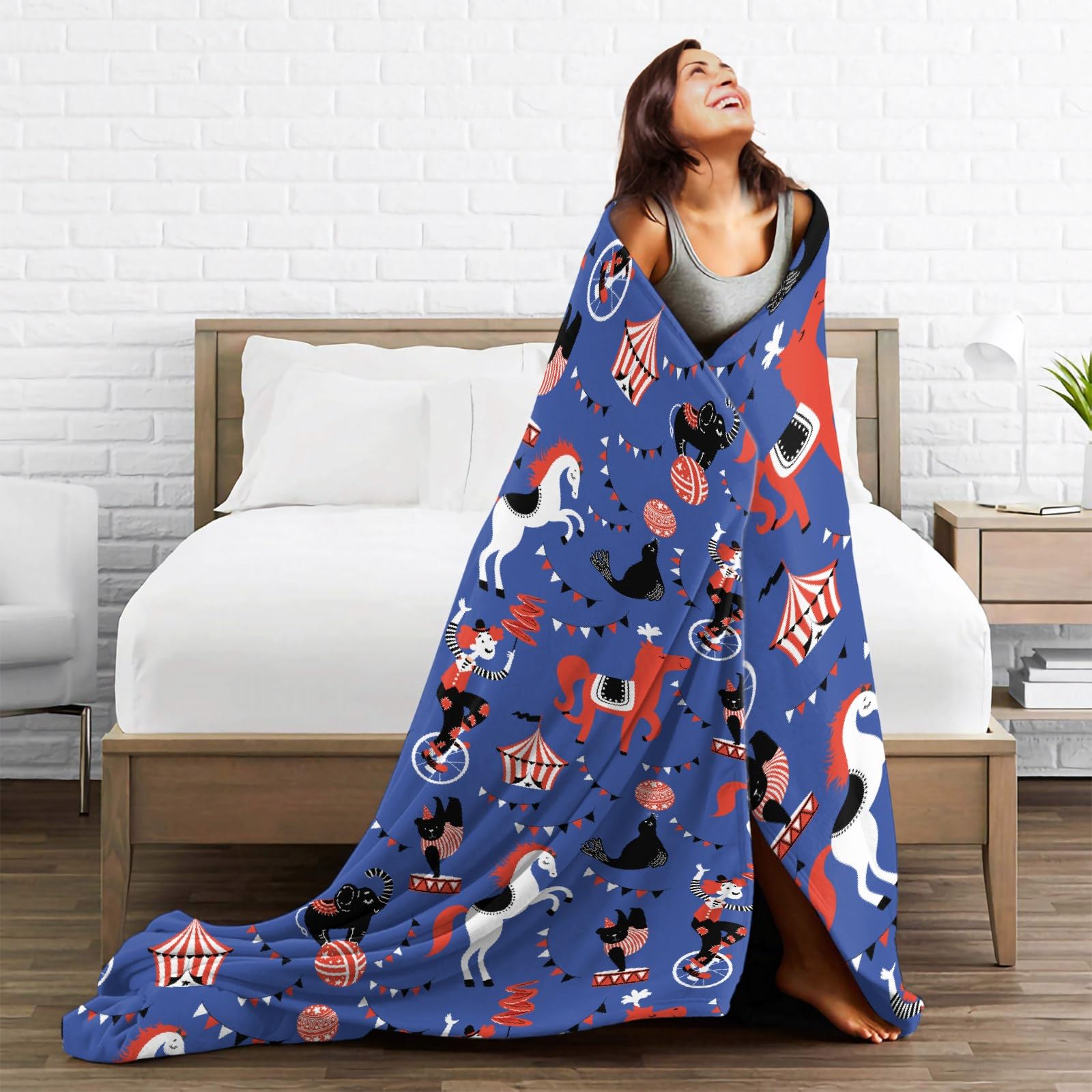 Clown Circus Soft Fleece Blanket - All Season Cozy Throw for Bed, Sofa & Couch (50x40 Inches) - Perfect for Movie Nights, Camping & Home Decor