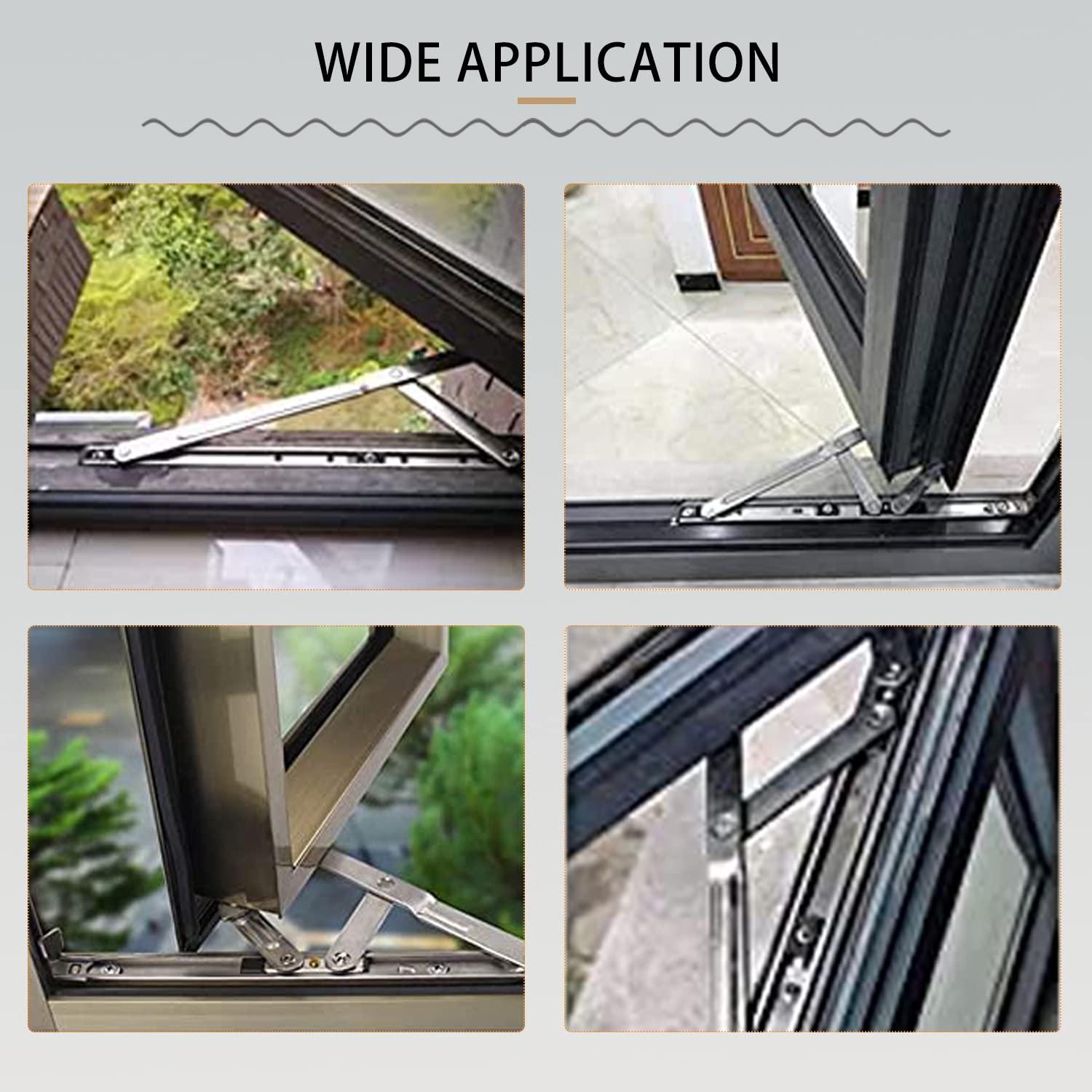 MroMax 12 Inch Casement Window Hinge - 2.5mm Thick 202 Stainless Steel Silver Hanging Hinge - Perfect for Home, Office & Commercial Windows Replacement & Installation
