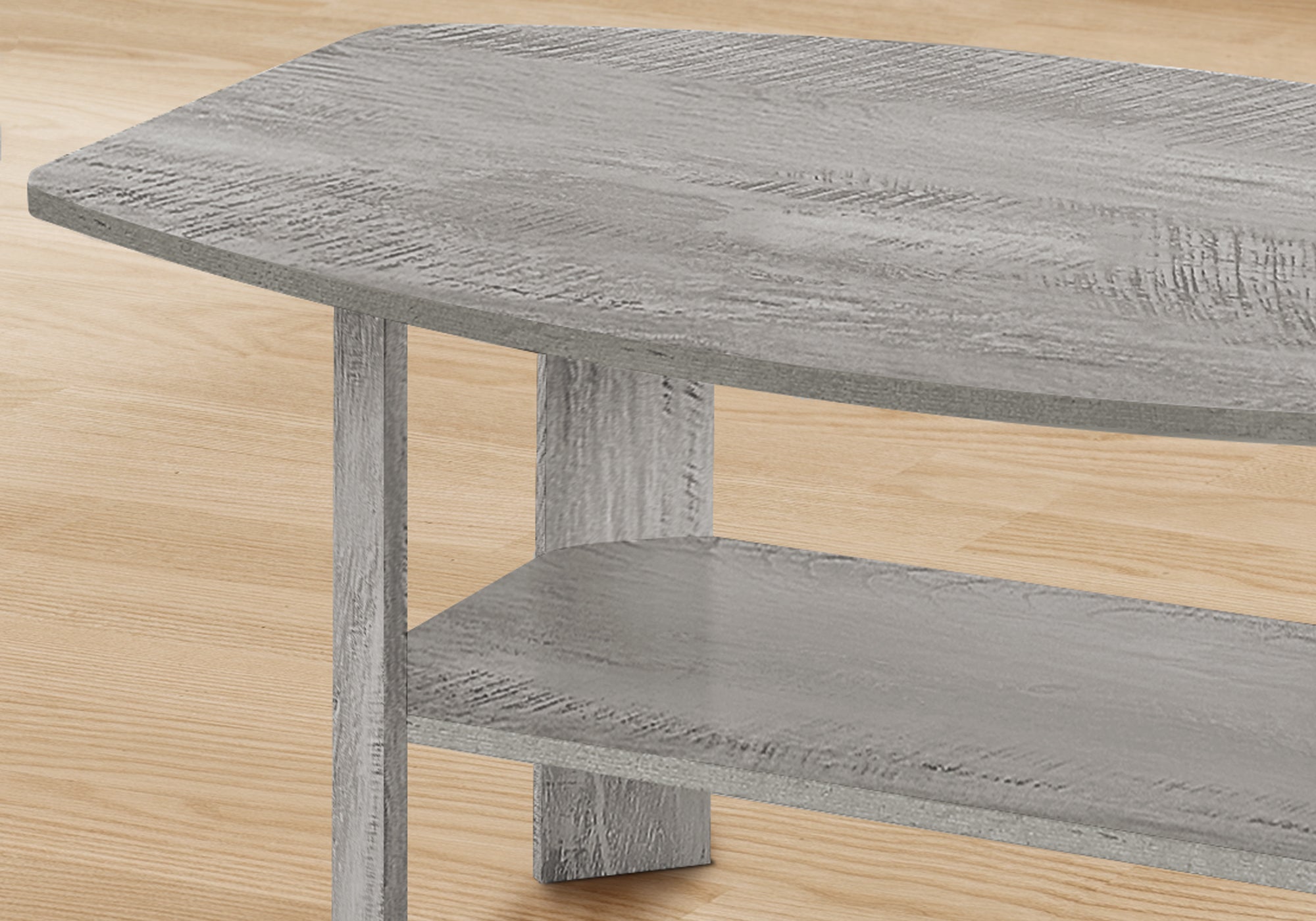 3-Piece Industrial Grey Coffee Table Set - Modern Living Room Furniture for Home & Office Decor