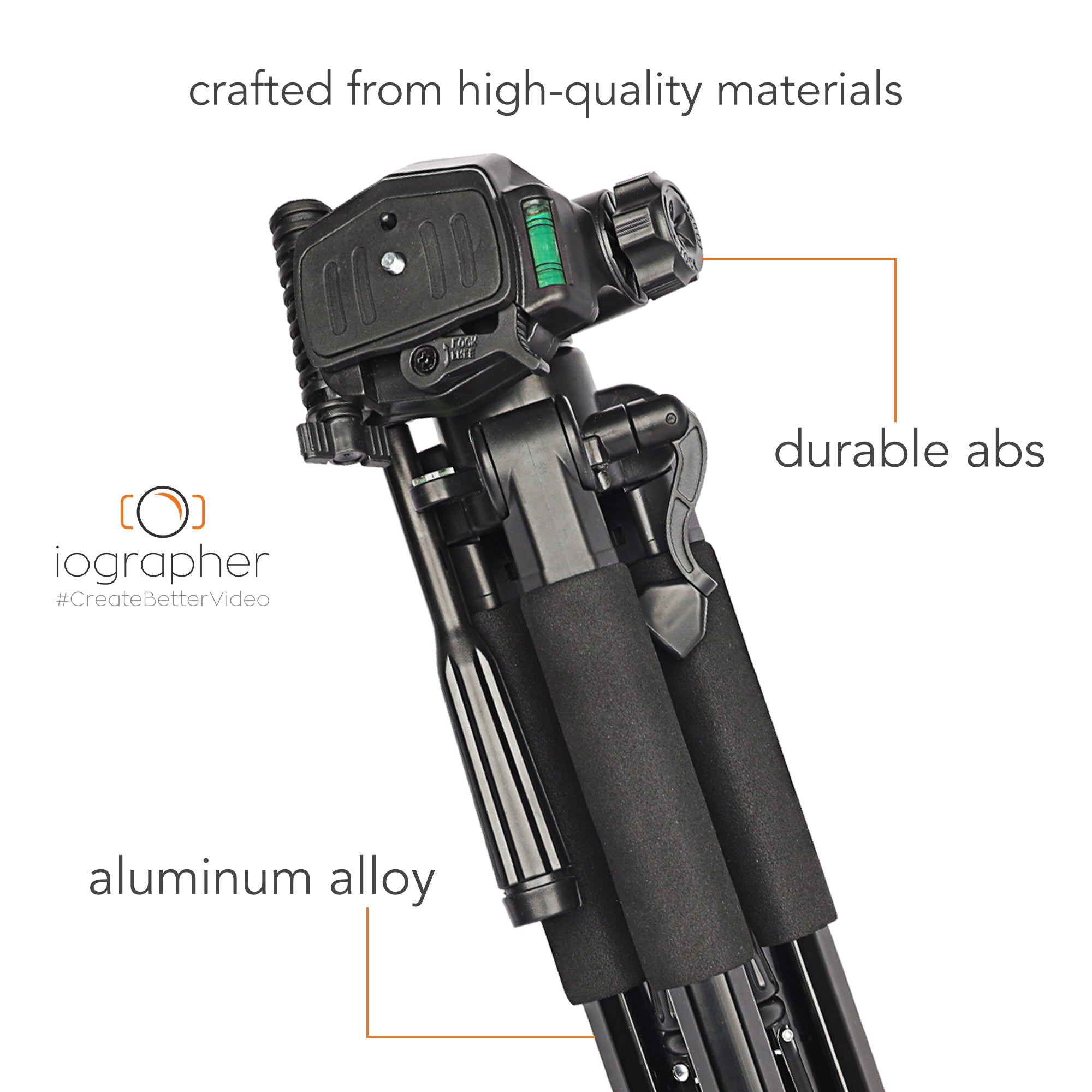 iOgrapher Multi Use Tripod III with Fluid Head - Professional Video Camera Tripod Stand for DSLR, Smartphone, and Action Cameras - Perfect for Vlogging, Live Streaming, and Film Making