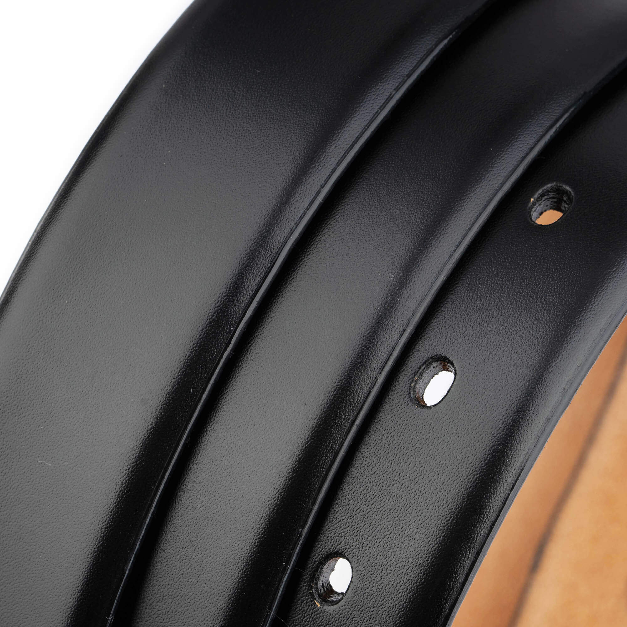 3.0 cm Black Genuine Leather Belt Strap Replacement for Versace Buckles - Adjustable Pre-Made Holes - Perfect for Dress Pants, Jeans & Formal Occasions