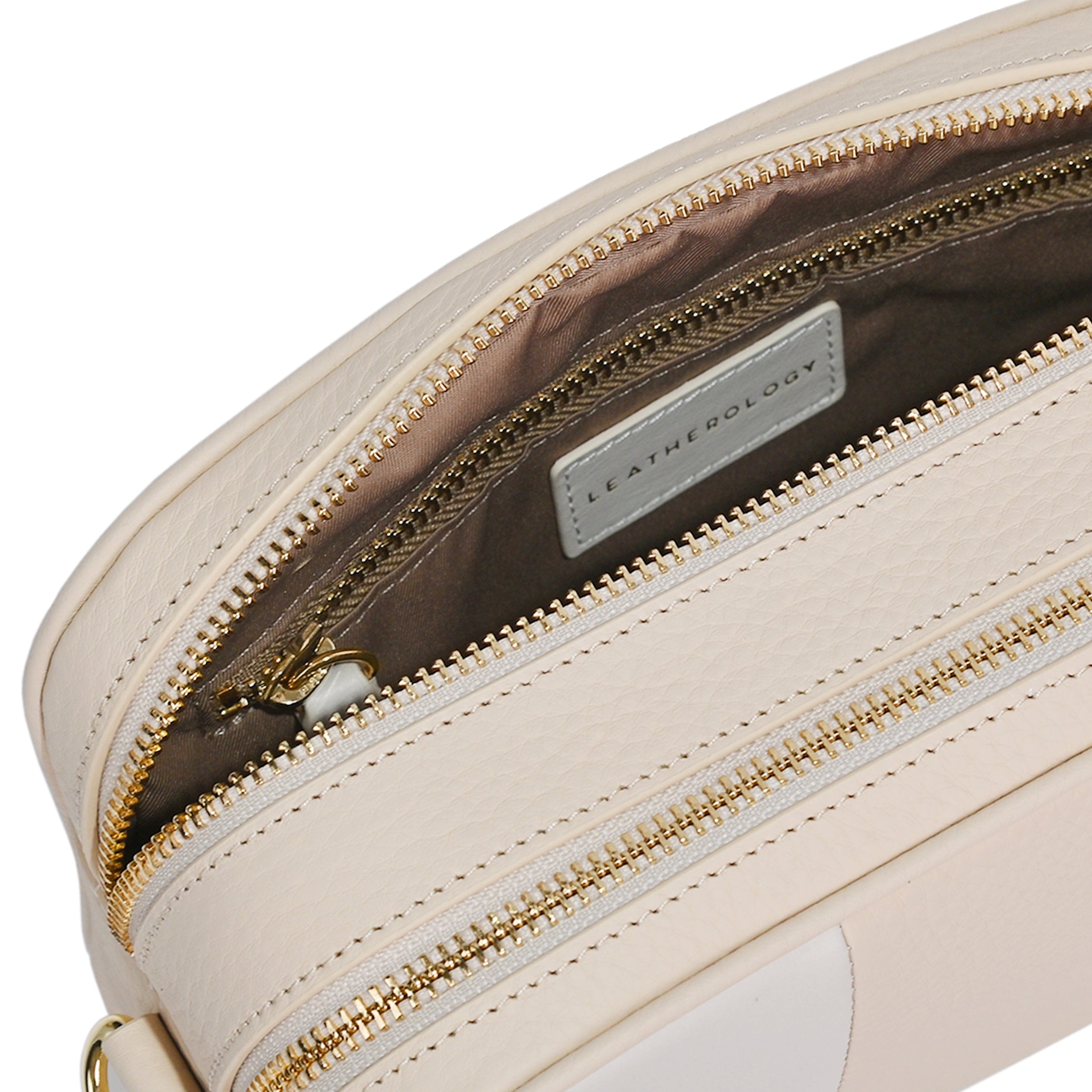 Meadow Double Zip Camera Bag Ivory/Sand Stripe - Stylish & Functional DSLR/SLR Camera Case for Photographers - Perfect for Travel, Hiking & Outdoor Photography