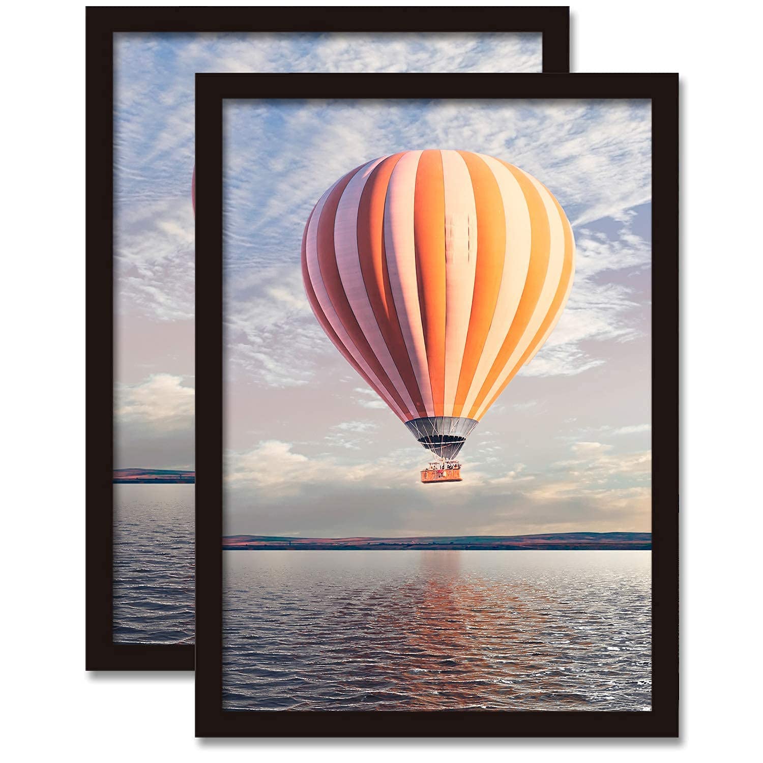 MEILIGIRL A3 11.7x16.5 Inch Solid Wood Poster Frame 2 Pack - Black Wall Mount Picture Frames for Documents, Posters & Artwork | Perfect for Home Decor, Office Display & Gallery Wall
