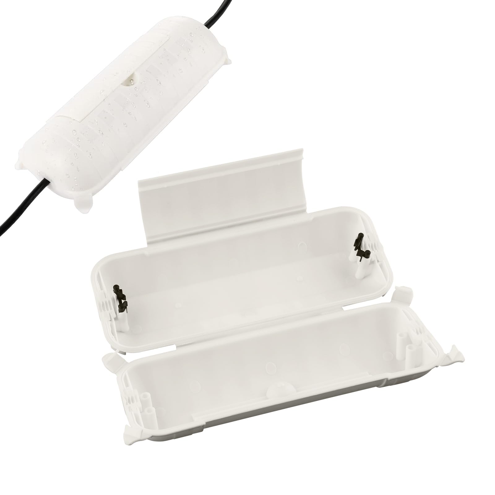2 Pack Outdoor IP44 Waterproof Electrical Connection Box by Restmo - Weatherproof Extension Cord Cover & Safety Enclosure for Holiday Lights, Power Tools, Garden Fountains (White) - Perfect for Outdoor Decorations, DIY Projects & Wet Environments