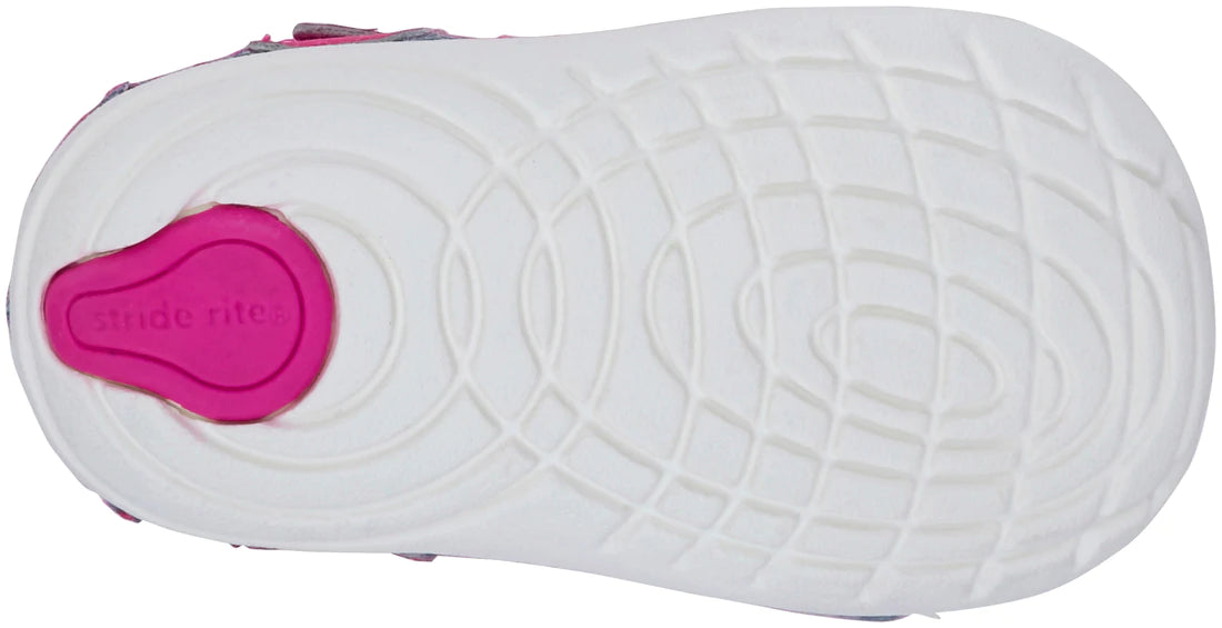 Stride Rite Pink Multi Tobias Soft Motion Baby Sandals for Girls - Comfortable Walking & Play Shoes for Toddlers - Perfect for Beach, Park & Summer Outings
