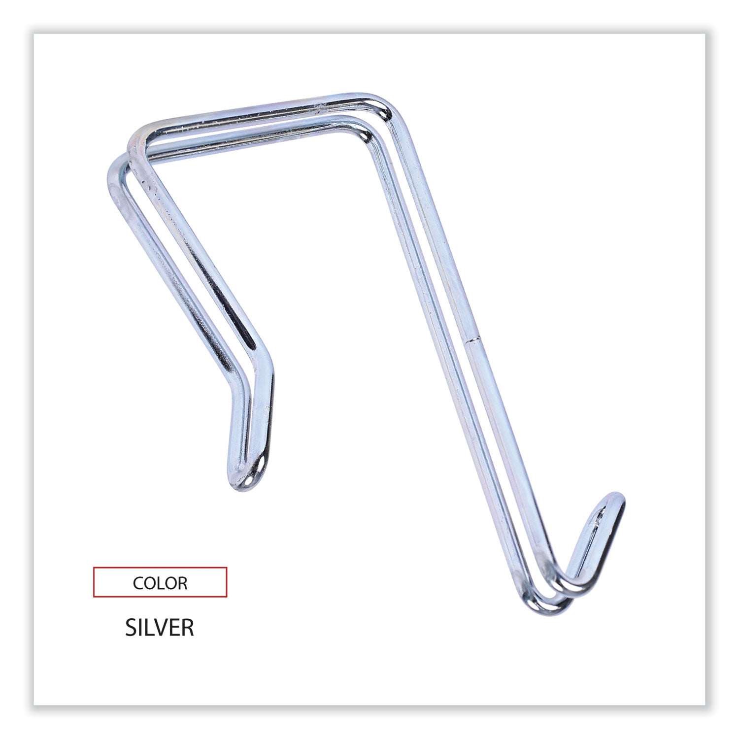 Alera Steel Single Sided Partition Garment Hook - 0.5 x 3.13 x 4.75 Inches - Over the Door/Panel Mount - Silver (2 Pack) - Perfect for Closet Organization, Office Partitions, and Space-Saving Storage