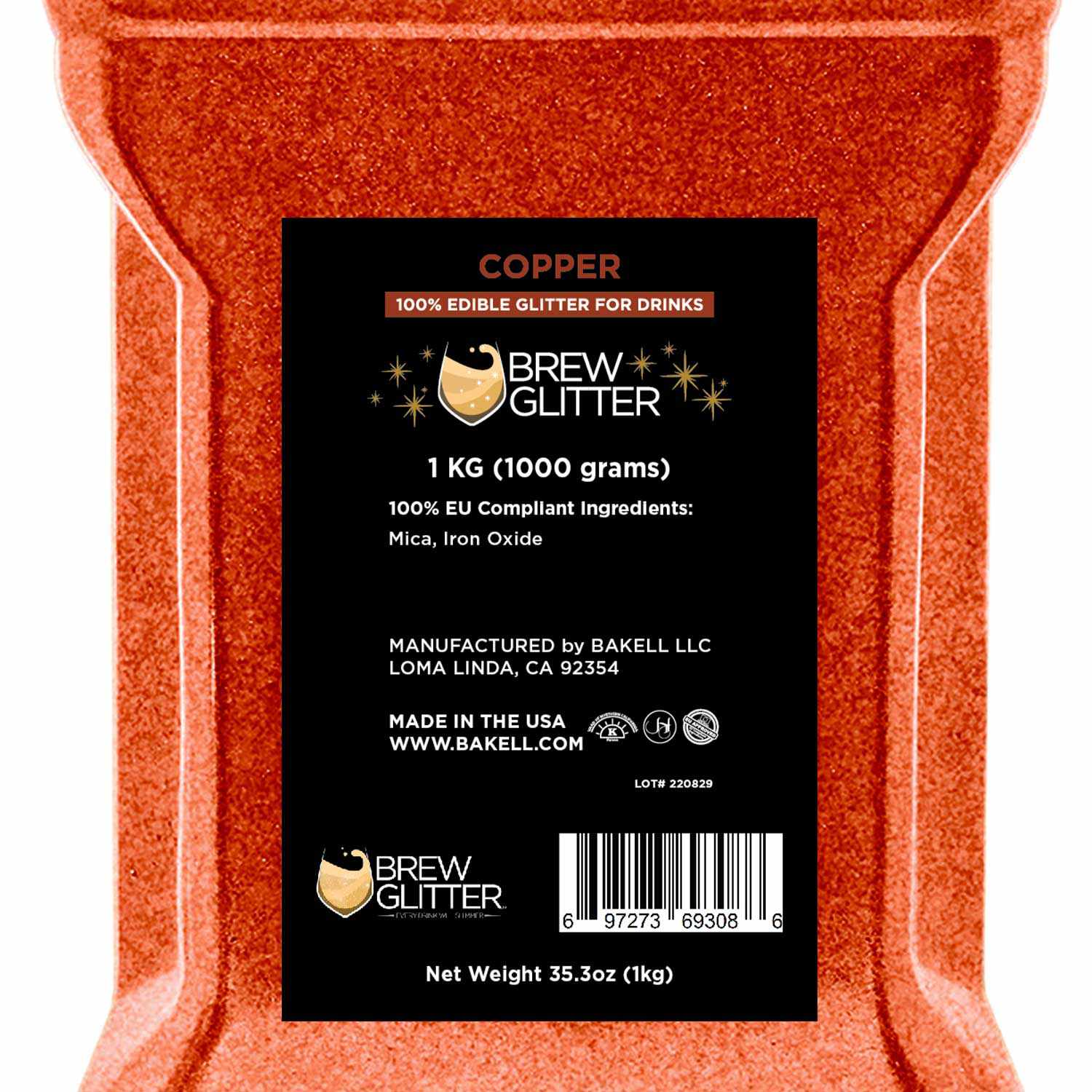 Premium Copper Brew Glitter® - EU Compliant Cosmetic Grade Glitter for Soap, Bath Bombs & DIY Crafts - Perfect for Nail Art, Resin Jewelry & Festival Makeup