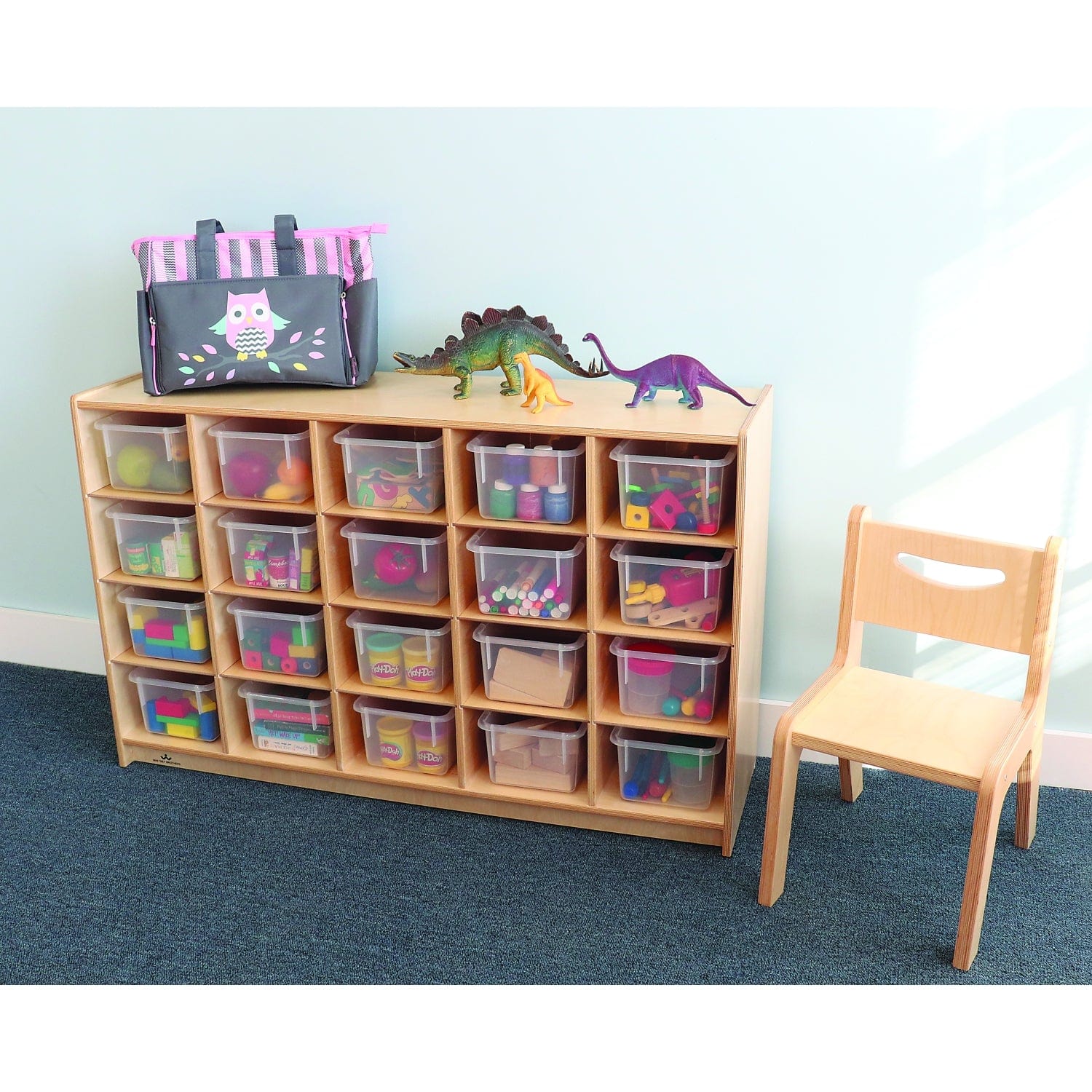 Wooden Cubby Storage Cabinet with 20 Removable Trays - Organizer for Kids Toys, Craft Supplies & Home Office Accessories - Perfect for Playrooms, Classrooms & Closet Organization