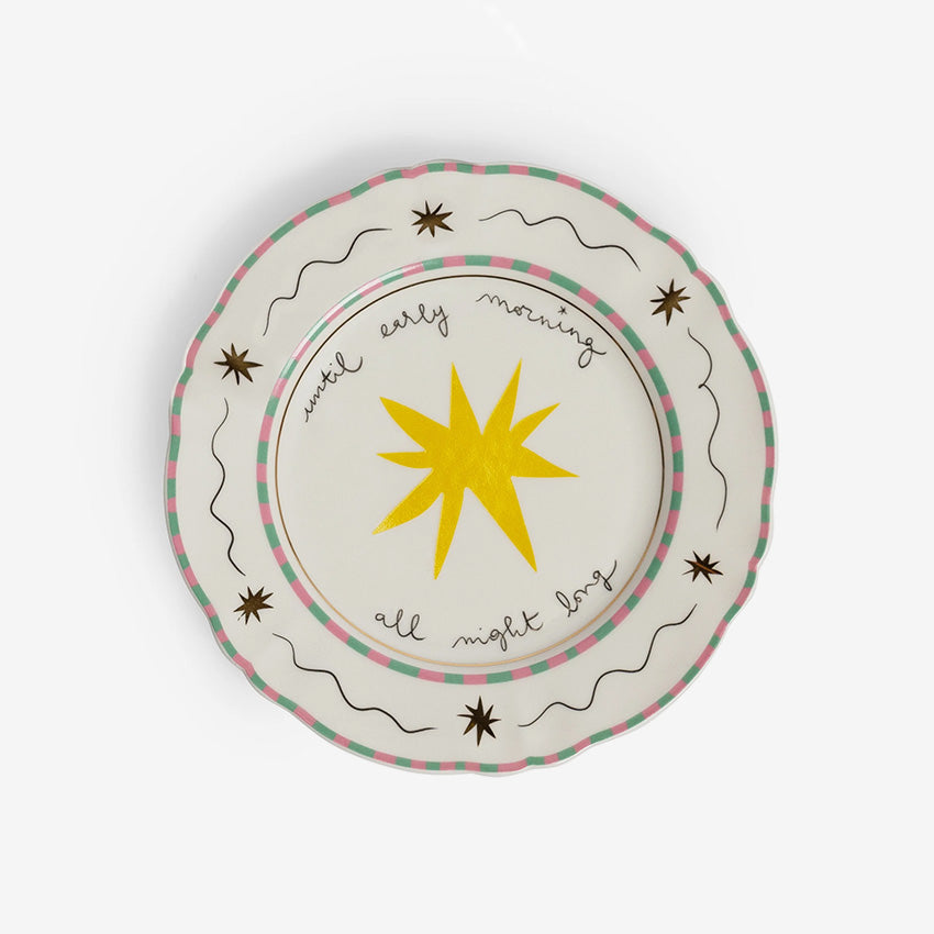 Bitossi Home Il Frutto Della Passione Little Plate Stella - Handmade Italian Ceramic Appetizer Plate for Cheese, Desserts & Entertaining | Elegant Tableware for Dinner Parties, Weddings & Home Decor