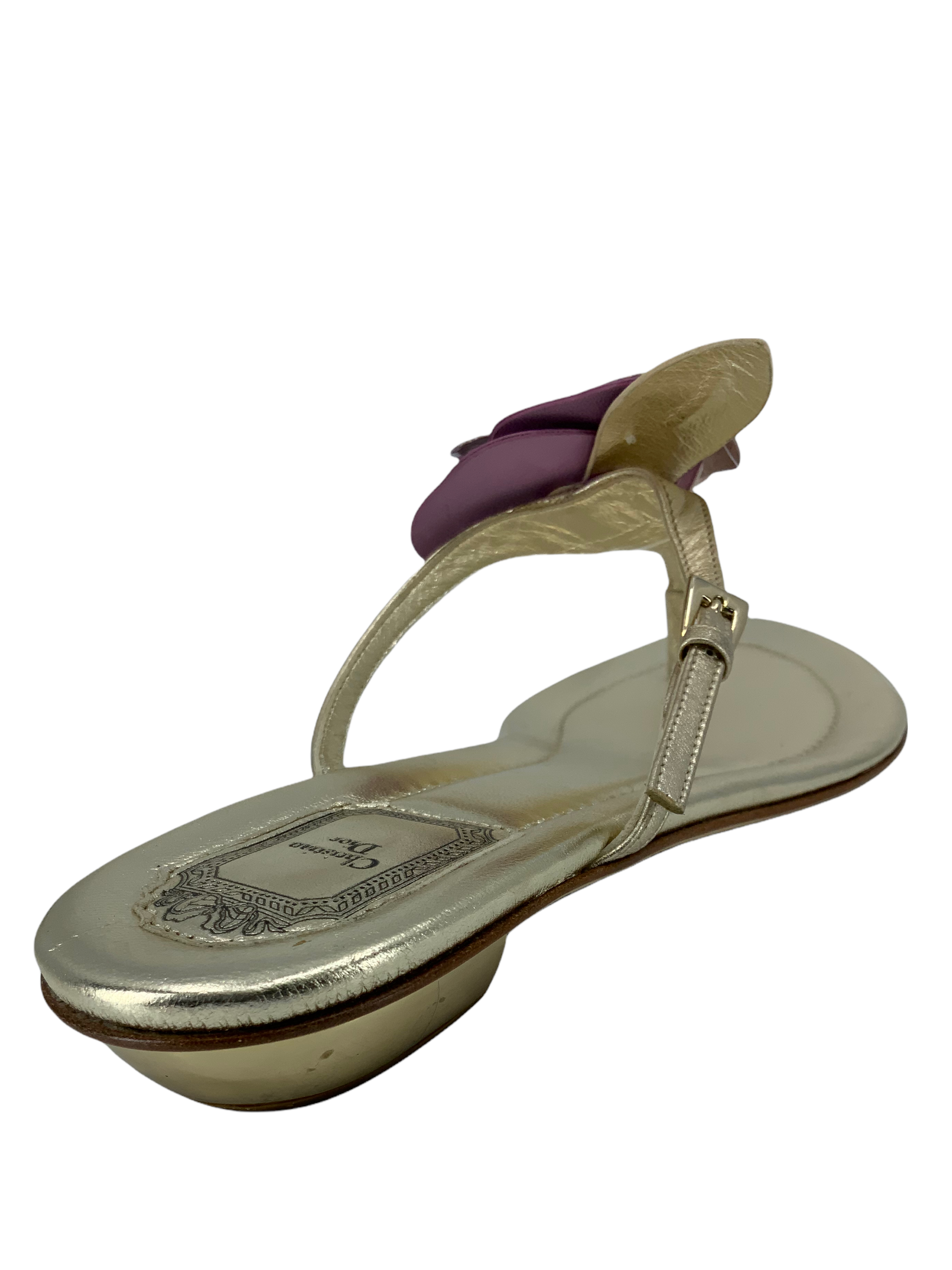 Christian Dior Pensee Flower Thong Sandals Women's Size 10.5 - Luxury Designer Flip Flops for Beach, Pool & Summer Vacations