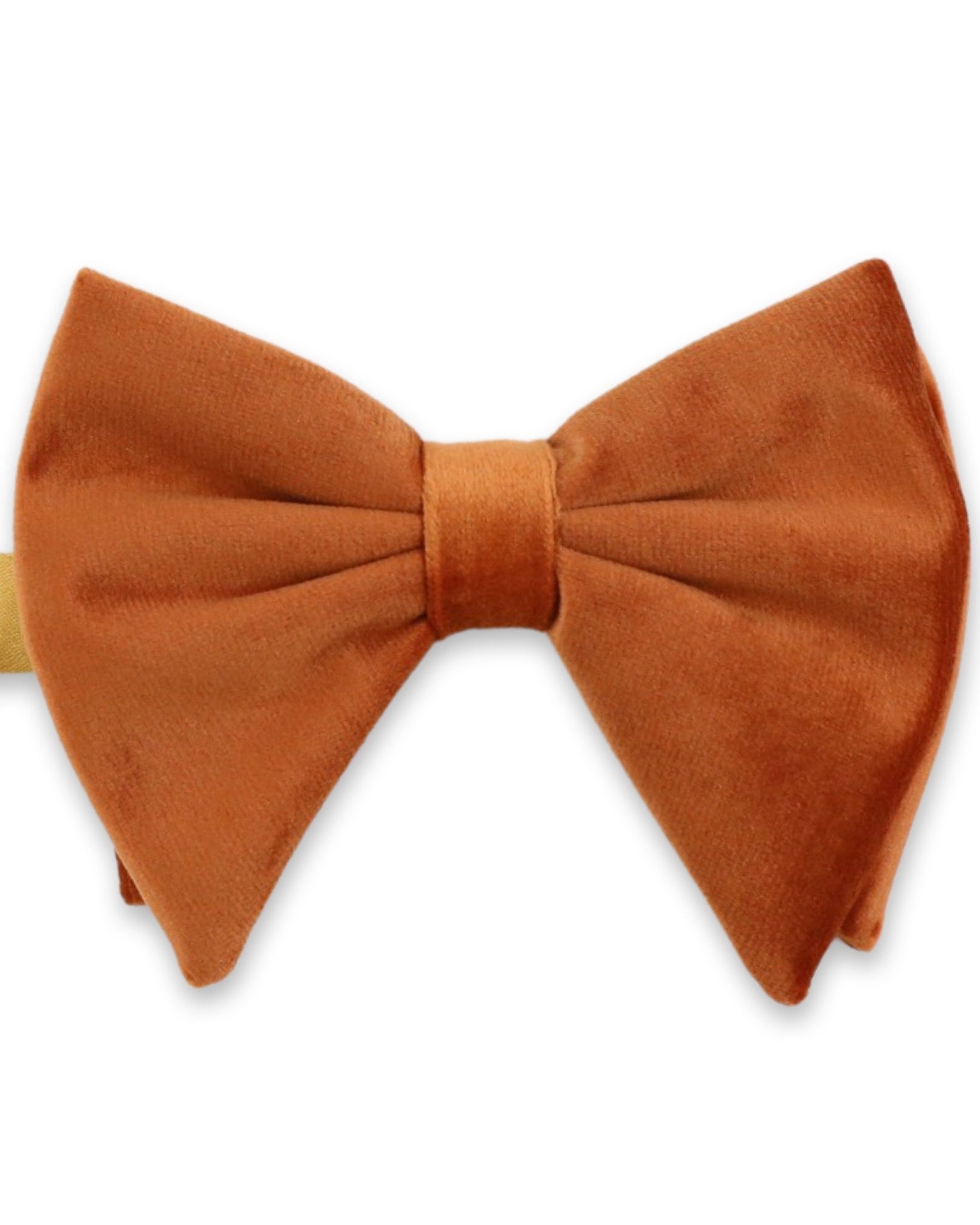 DÉCLIC Floppy Velvet Bow Tie in Rust Color - Elegant Adjustable Necktie for Weddings, Parties & Formal Events