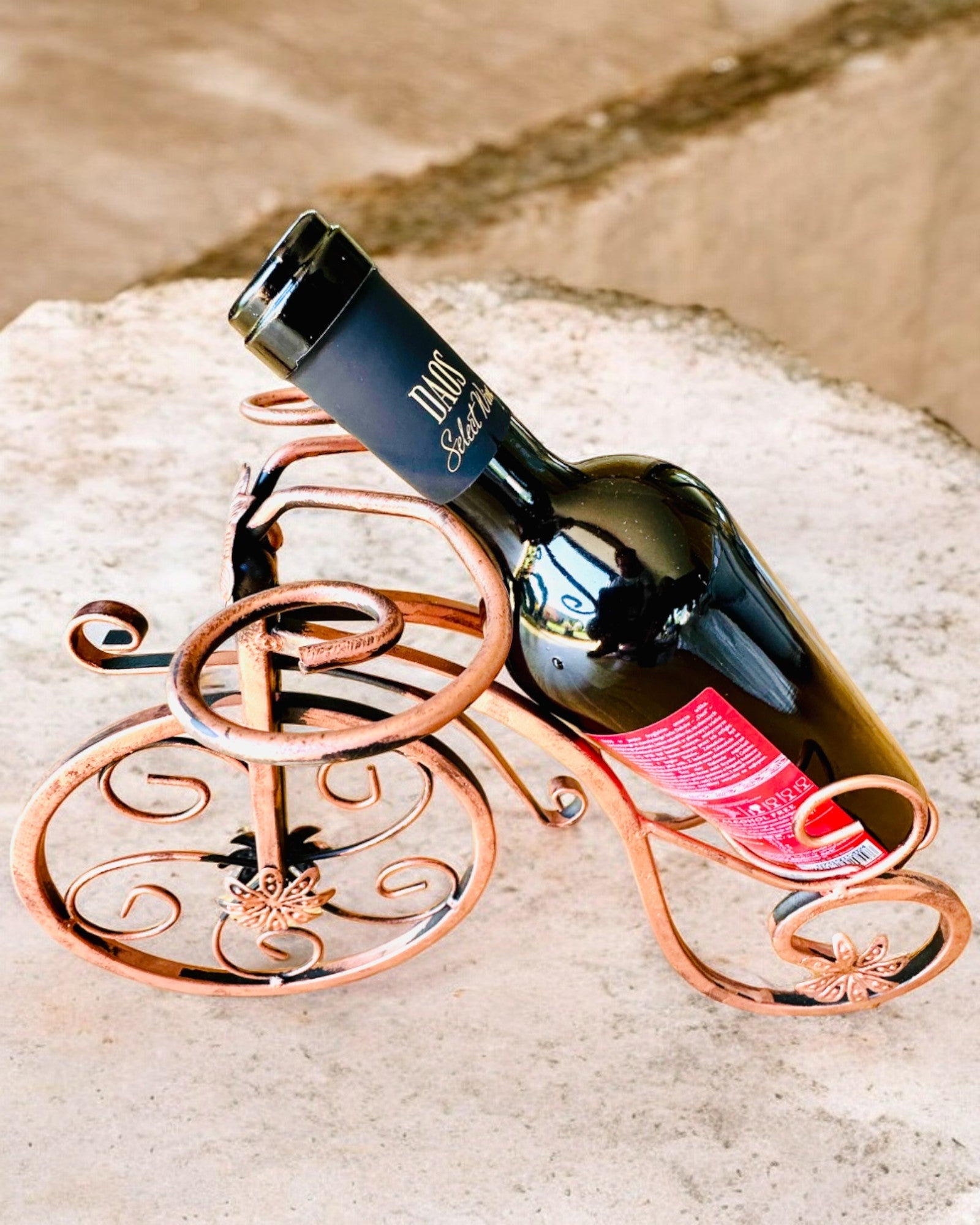 Custom Engraved WineCycle Bicycle Wine Rack - Personalized Gift for Cyclists & Wine Lovers - Perfect for Outdoor Picnics, Camping & Bike Tours