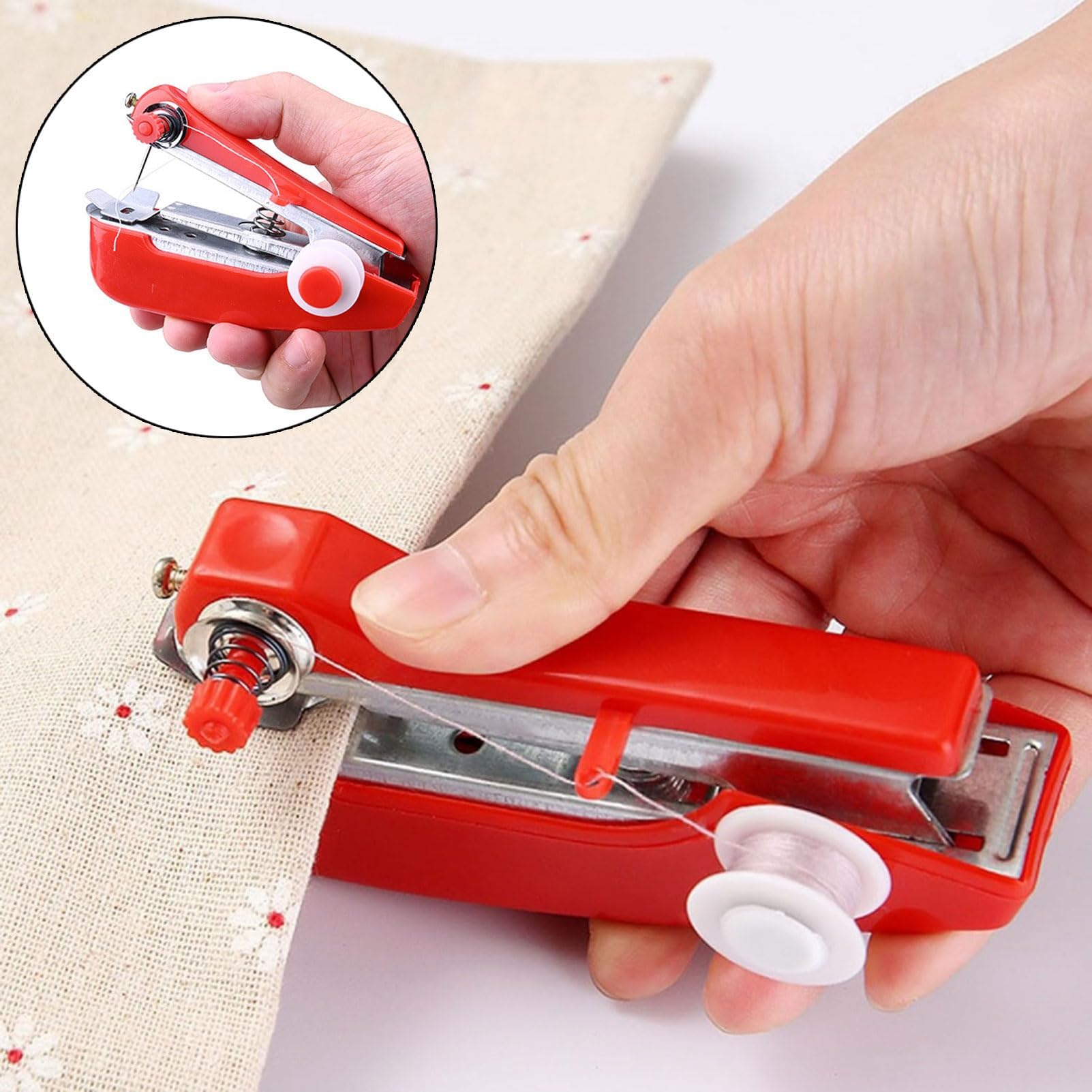 2024 Tinytailor Mini Sewing Machine - Portable Handheld Sewing Tool Kit for Quick Repairs (White) | Perfect for Travel, Emergency Fixes & DIY Crafts