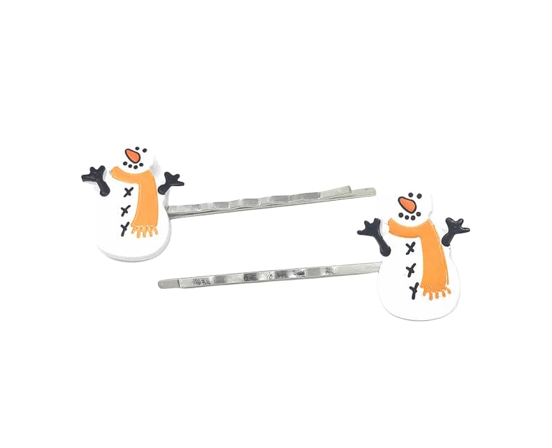 Snowman Hair Clips for Women - Festive Winter & Christmas Hair Accessories - Decorative Snowmen Barrettes & Bobby Pins - Perfect for Holiday Parties, Gift Exchanges & Seasonal Styling