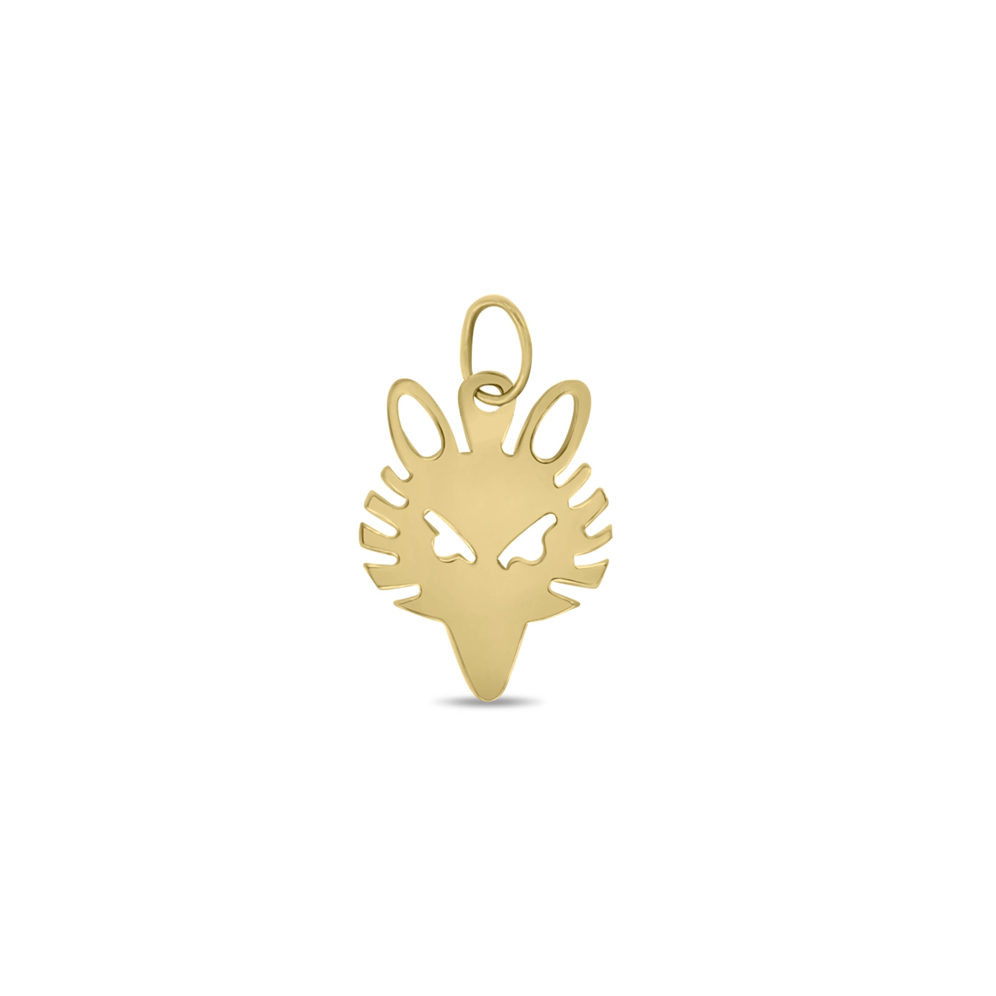14k Gold Flat Fox Head Charm - Elegant Polished Jewelry for Necklaces & Bracelets - Perfect for Gifts, Everyday Wear & Special Occasions