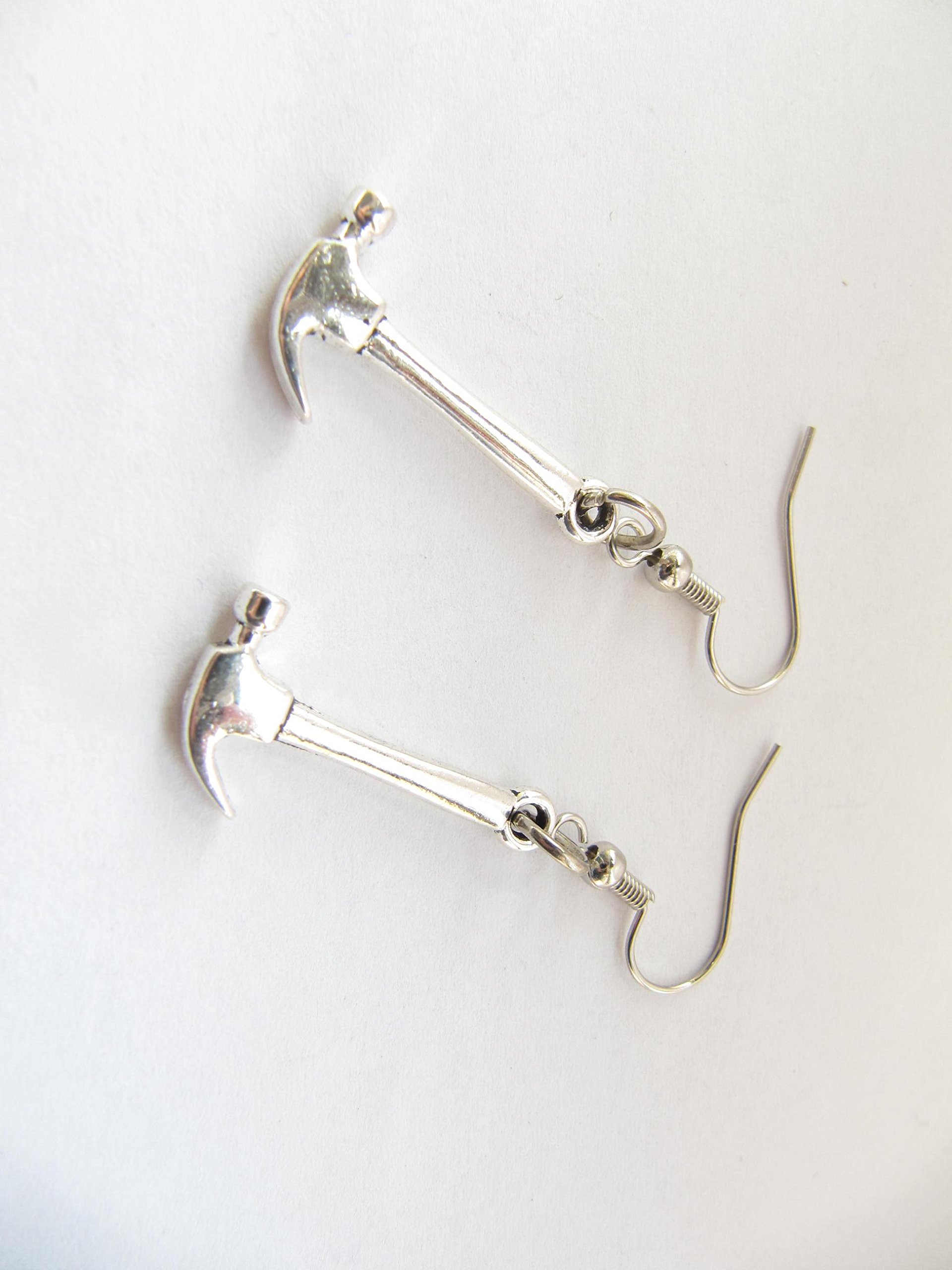Hammer Earrings for Women - Unique Tool Jewelry Gift for Handyman, DIY Enthusiasts | Perfect for Construction Workers, Carpenters, Craft Lovers