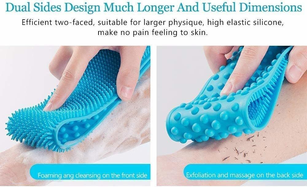 Premium PVA Silicone Body Scrubber - Exfoliating Bath Brush for Dead Skin Removal - Soft Back Scrubber for Men & Women - Perfect for Shower, Spa & Deep Cleansing
