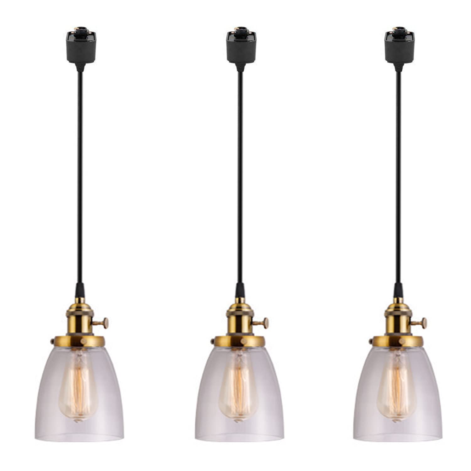 Dimmable Kiven H Track Lighting Pendant - 3-Light Copper Kitchen Island Light Fixture (Bulbs Not Included) | Perfect for Modern Kitchens, Dining Areas & Commercial Spaces