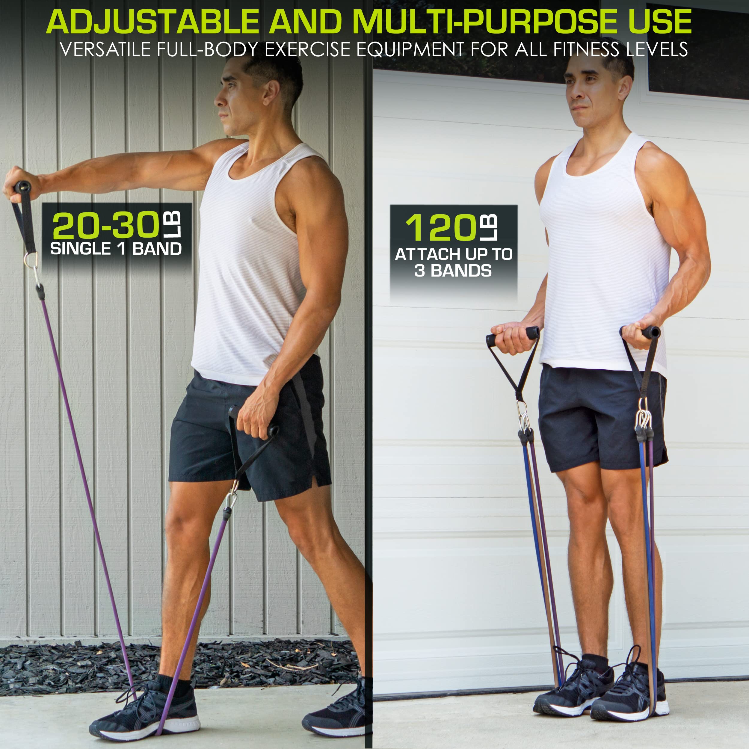 ProsourceFit Heavy Duty Stackable Resistance Bands Set - 12-16 LB Strength with Door Anchor & Exercise Guide | Full-Body Workout Equipment for Home Gym, Strength Training, Physical Therapy & Fitness Enthusiasts | Perfect for Toning, Muscle Building & Rehabilitation Exercises