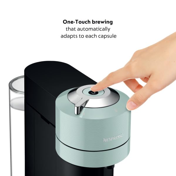 DeLonghi Nespresso Vertuo Next Coffee and Espresso Machine - Jade, Single-Serve Pod Brewer for Home & Office, Perfect for Espresso, Coffee & Latte Drinks