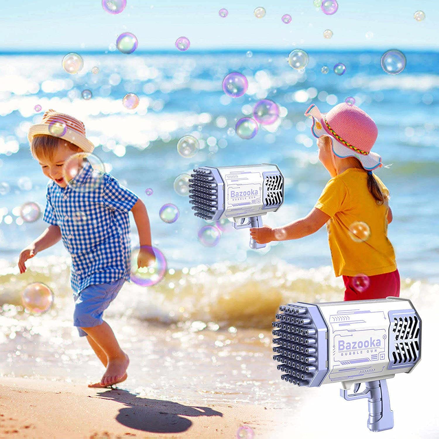 Electric Bubble Gun Bazooka Launcher - 69-Hole Bubble Blower Machine with Colorful LED Lights for Kids & Adults | Perfect for Birthday Parties, Weddings, Outdoor Play and Family Gatherings