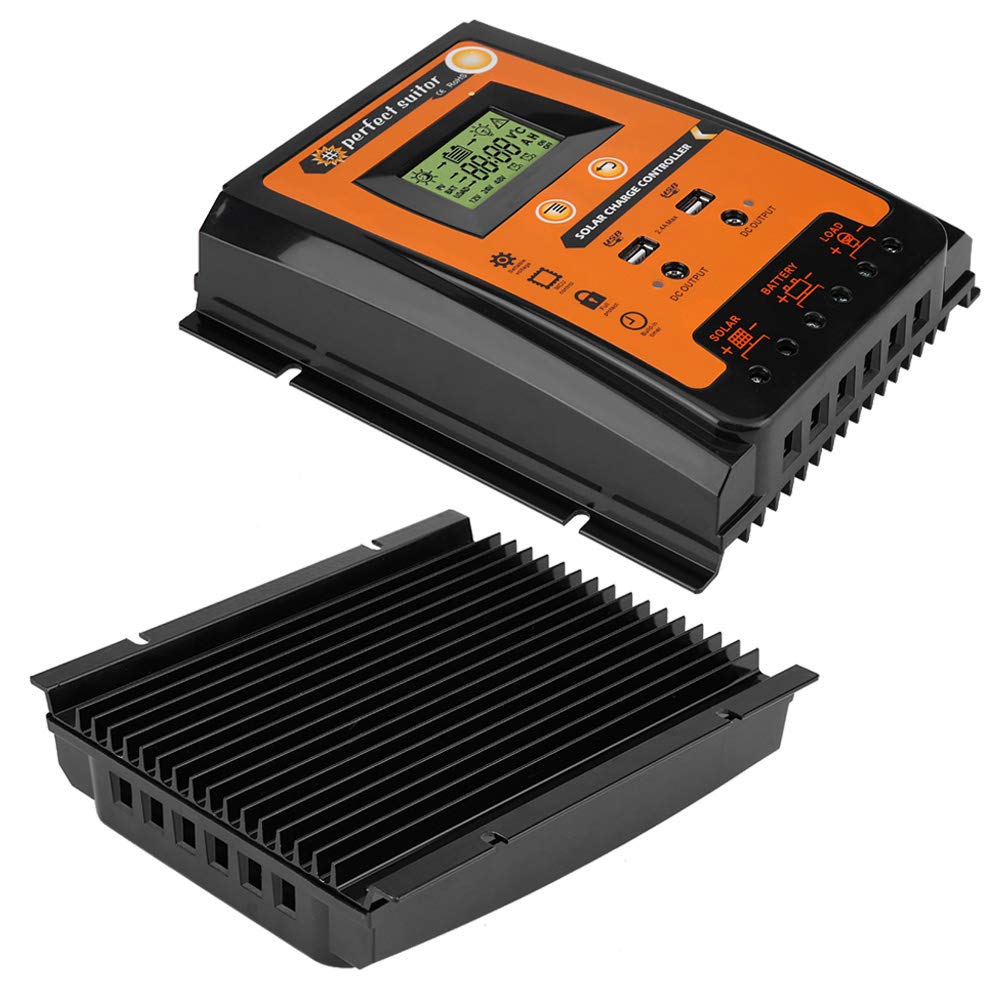 Keenso 12V/24V 30A/50A/70A MPPT Solar Charge Controller with LCD Display & Dual USB Ports for Solar Panel Battery Regulator - Perfect for RV, Marine, Off-Grid & Home Solar Power Systems