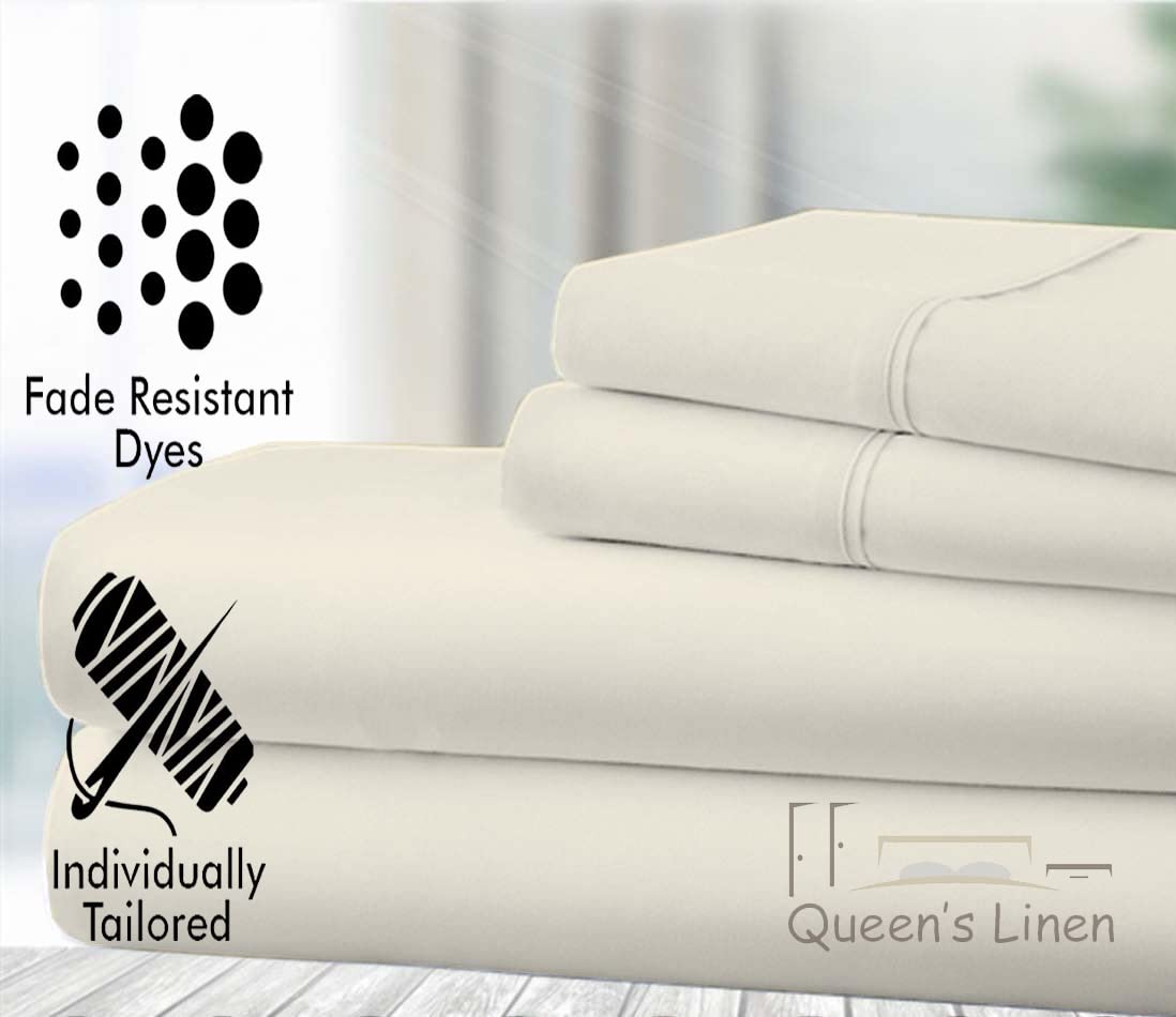 Premium RV Short Queen Sheet Set - Ivory Solid 60