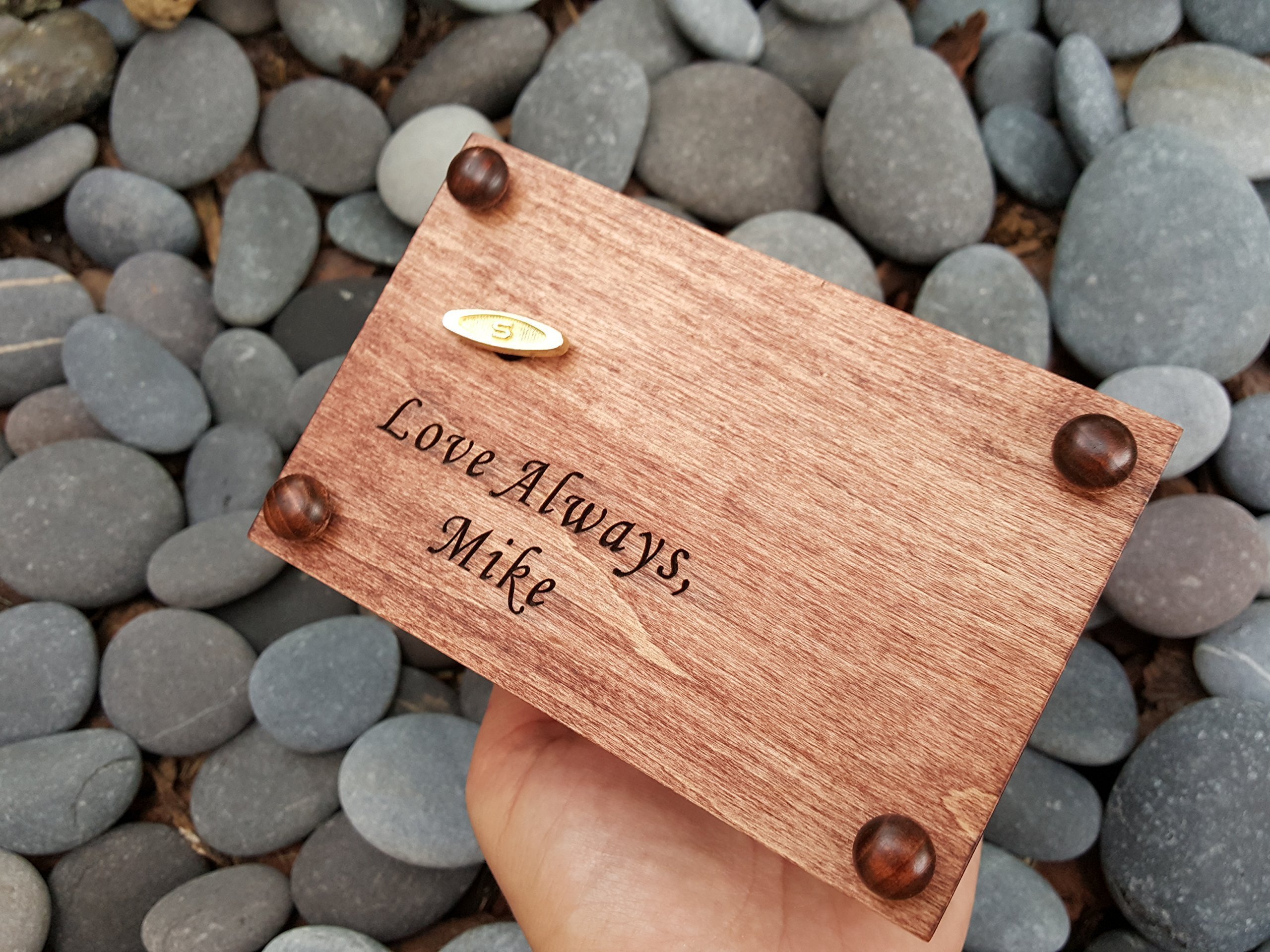 Custom Handmade Music Jewelry Box - Personalized 'I Love You to the Moon and Back' Anniversary Gift for Her | Perfect for Valentine's Day, Wedding, Birthday & Romantic Keepsake Storage