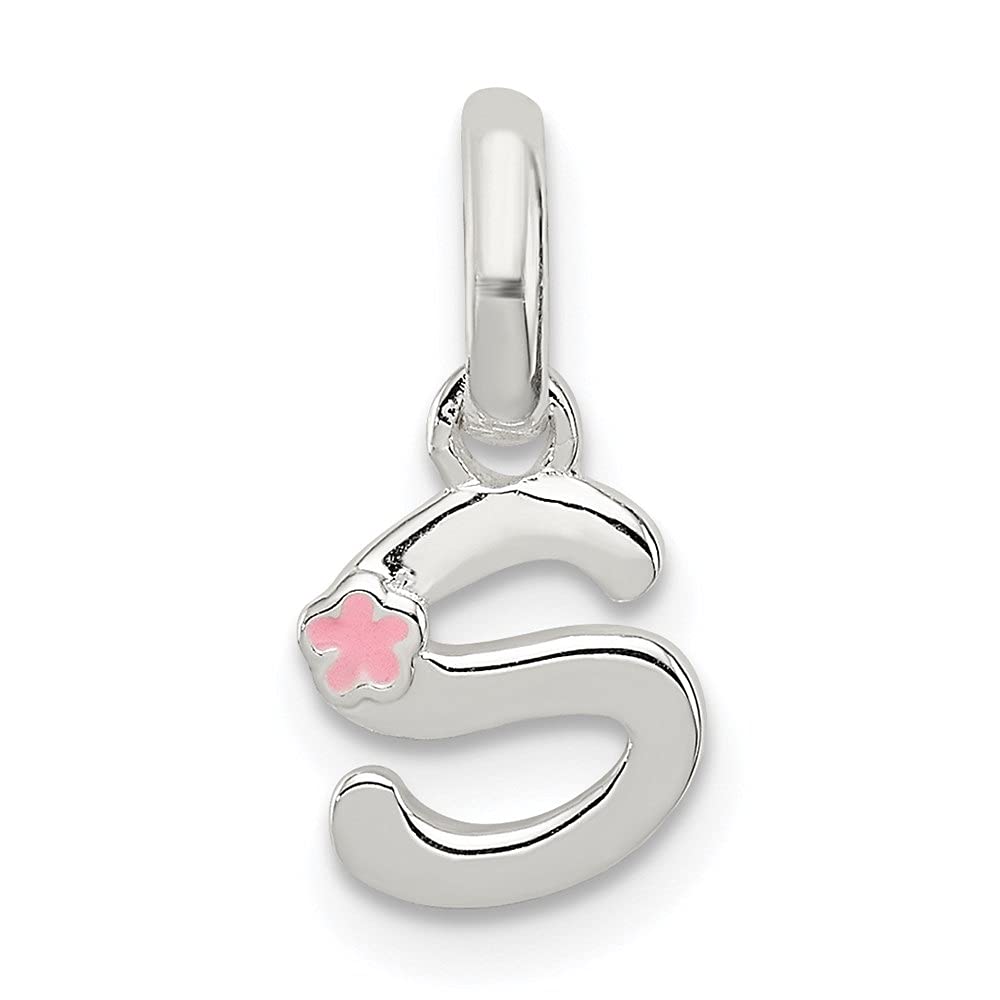 Sterling Silver Alphabet Letter Pendant Necklace with Enamel - Elegant Women's Fine Jewelry for Gifts, Birthdays & Everyday Wear
