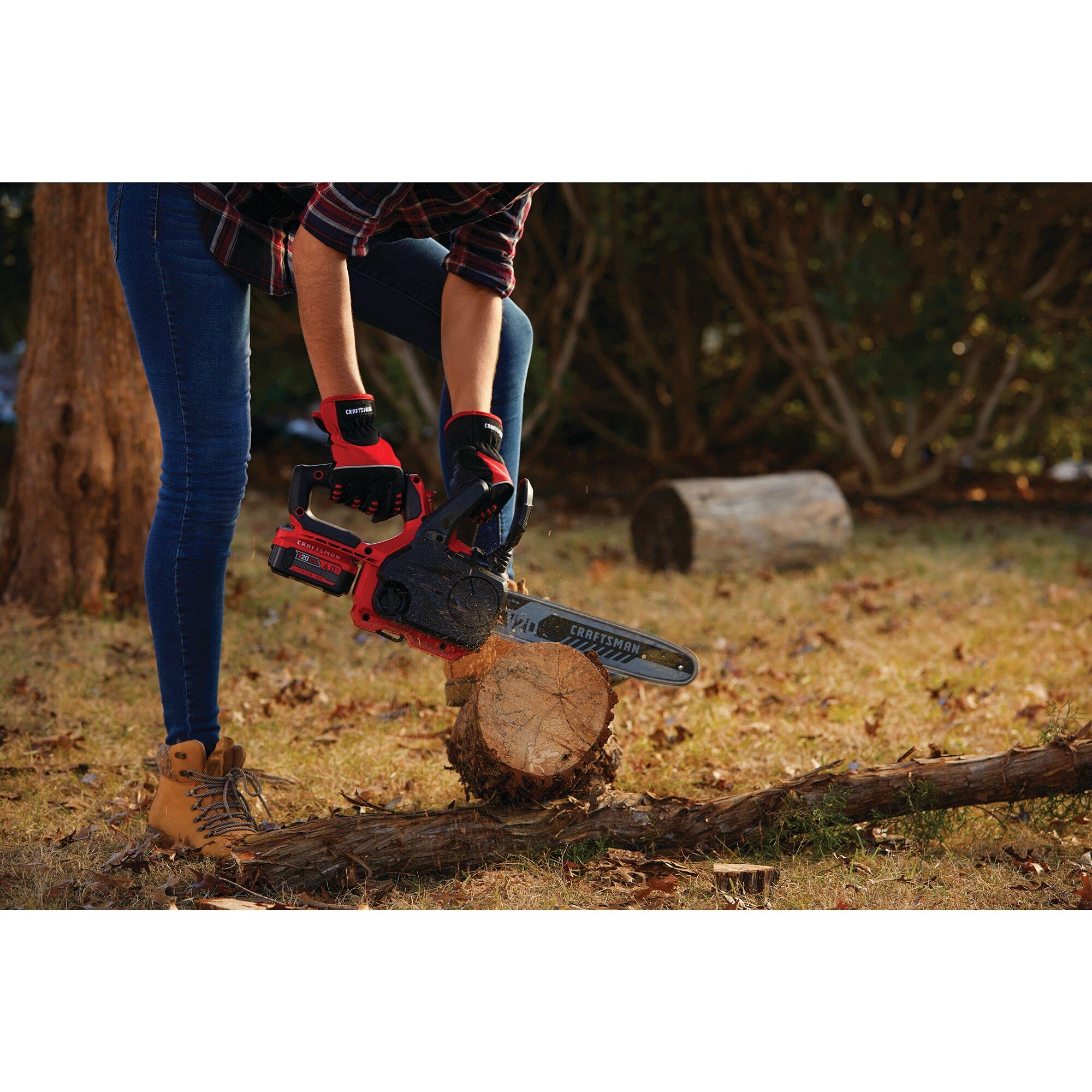CRAFTSMAN V20 12-Inch Cordless Mini Chainsaw - Bare Tool (CMCCS620B) | Perfect for Tree Trimming, Pruning & DIY Woodworking Projects