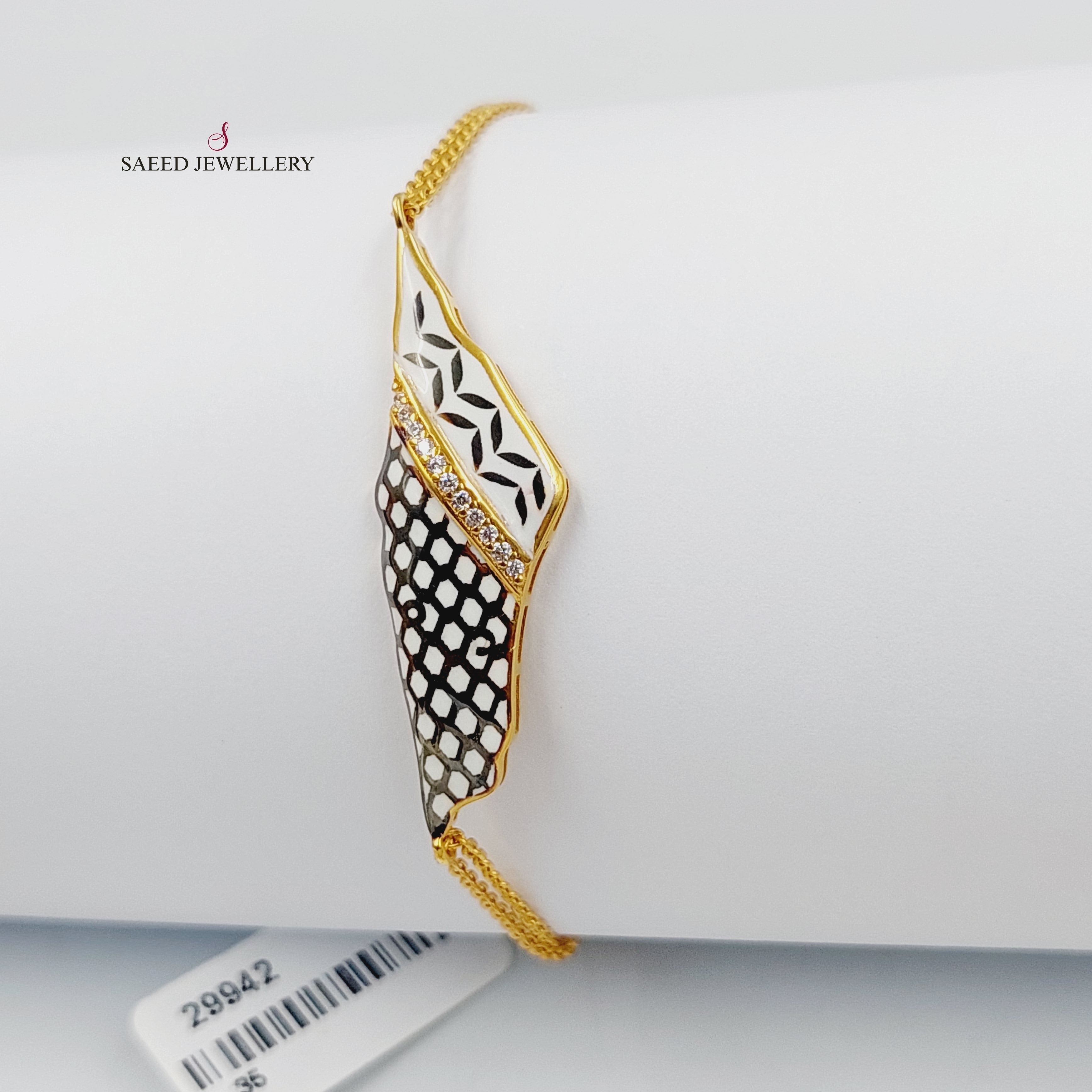 Enameled & Zircon Studded Palestine Bracelet - Handmade Middle Eastern Jewelry for Women - Perfect for Parties, Weddings & Cultural Events