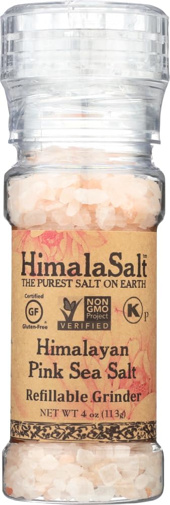 Premium Himalayan Pink Sea Salt - 4 oz (113 g) Refillable Grinder, Pack of 2 | Natural Mineral-Rich Gourmet Salt for Cooking, Seasoning & Finishing Dishes | Ideal for Steak, Salad & Baking