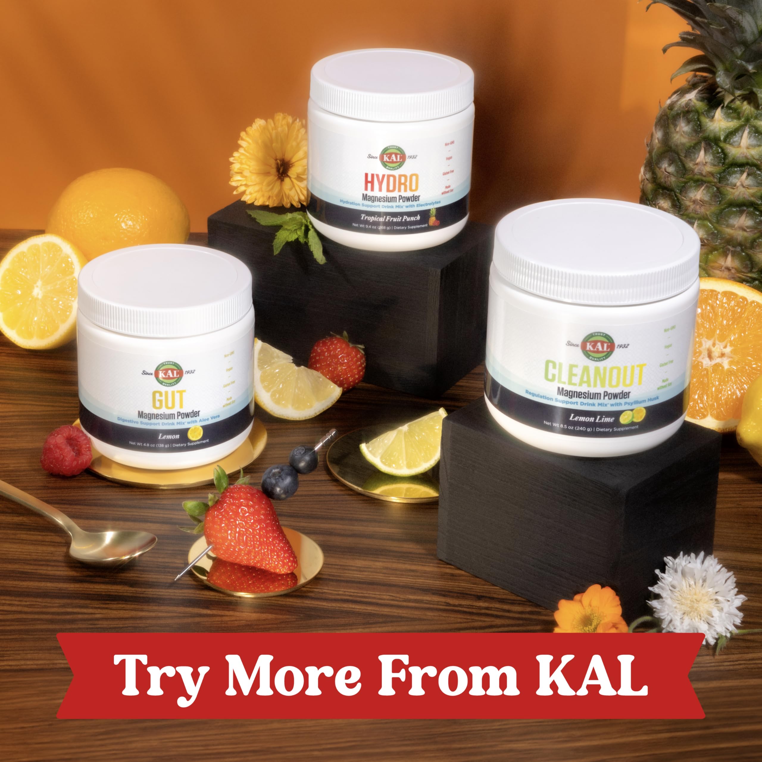 KAL Gut Magnesium Plus Aloe Vera Powder - Lemon Flavored Magnesium Citrate Supplement with Aloe Vera Gel for Digestion & Relaxation Support - Sugar-Free Drink Mix - 40 Servings (4.8oz) - 60-Day Guarantee | Perfect for Post-Workout Recovery & Stress Relief