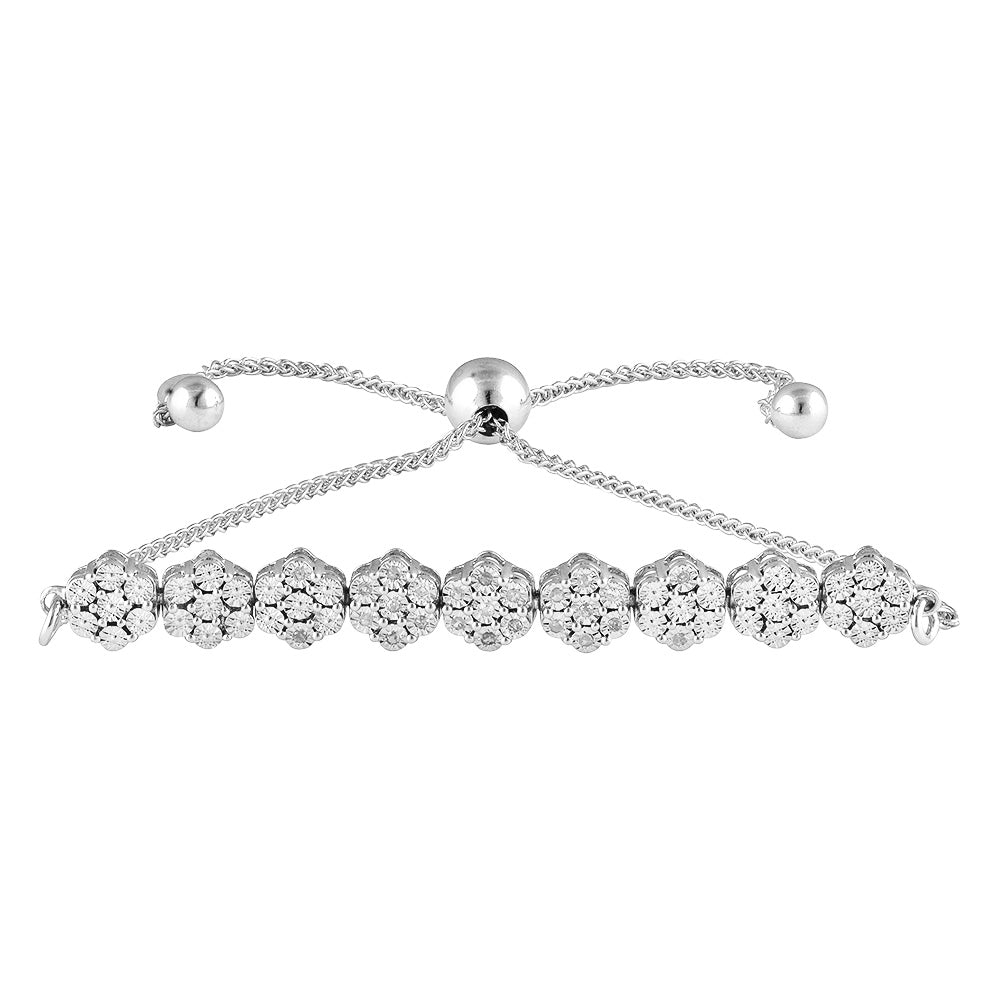 25-Piece Sterling Silver Diamond Slider Bracelet Set for Women - Elegant Stackable Jewelry for Parties, Weddings & Everyday Wear