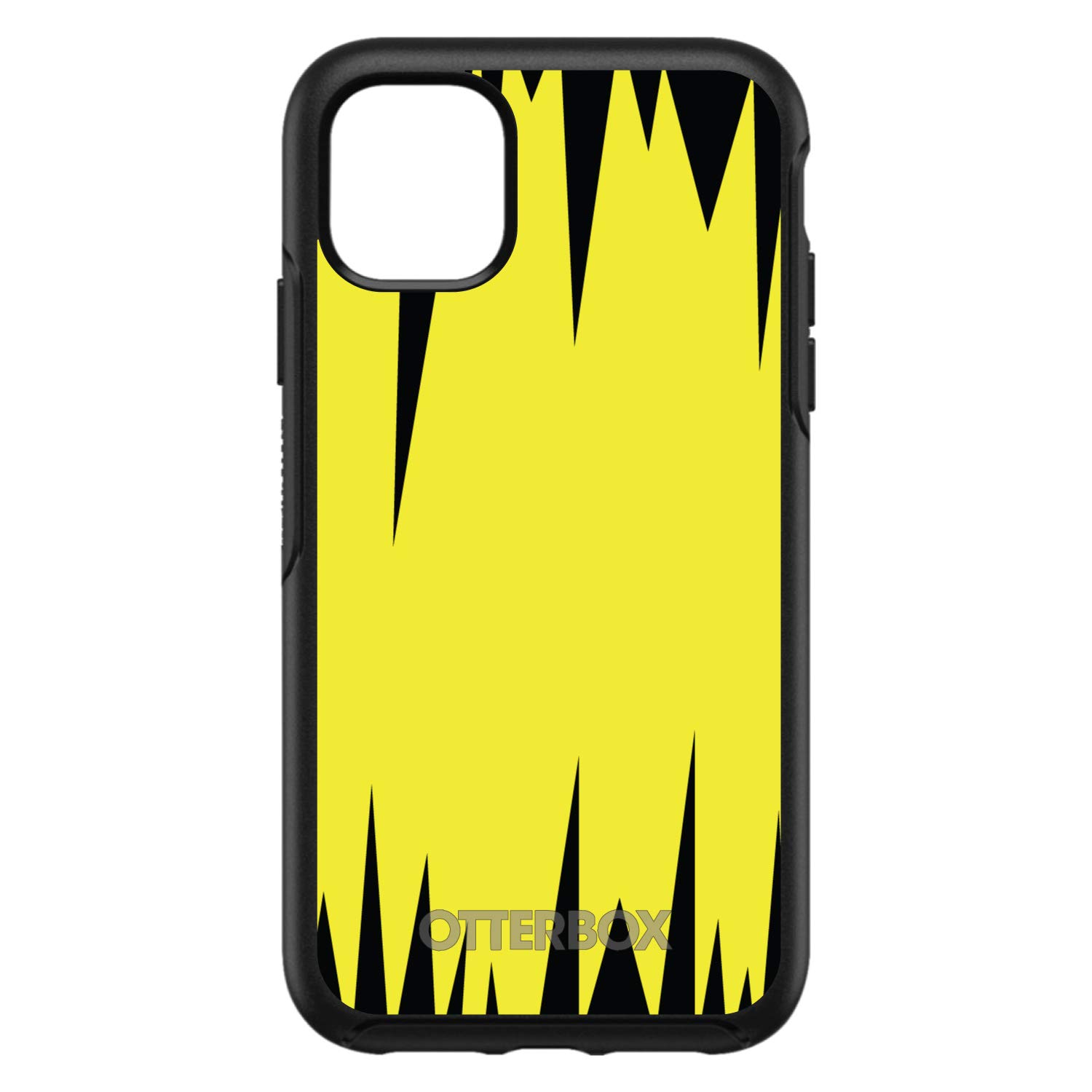 DistinctInk iPhone 13 Pro MAX Case (6.7 Inch) - Shockproof Custom Black & Yellow Spiked Phone Cover - OtterBox Symmetry Replacement - Perfect for Outdoor Activities, Concerts & Everyday Protection