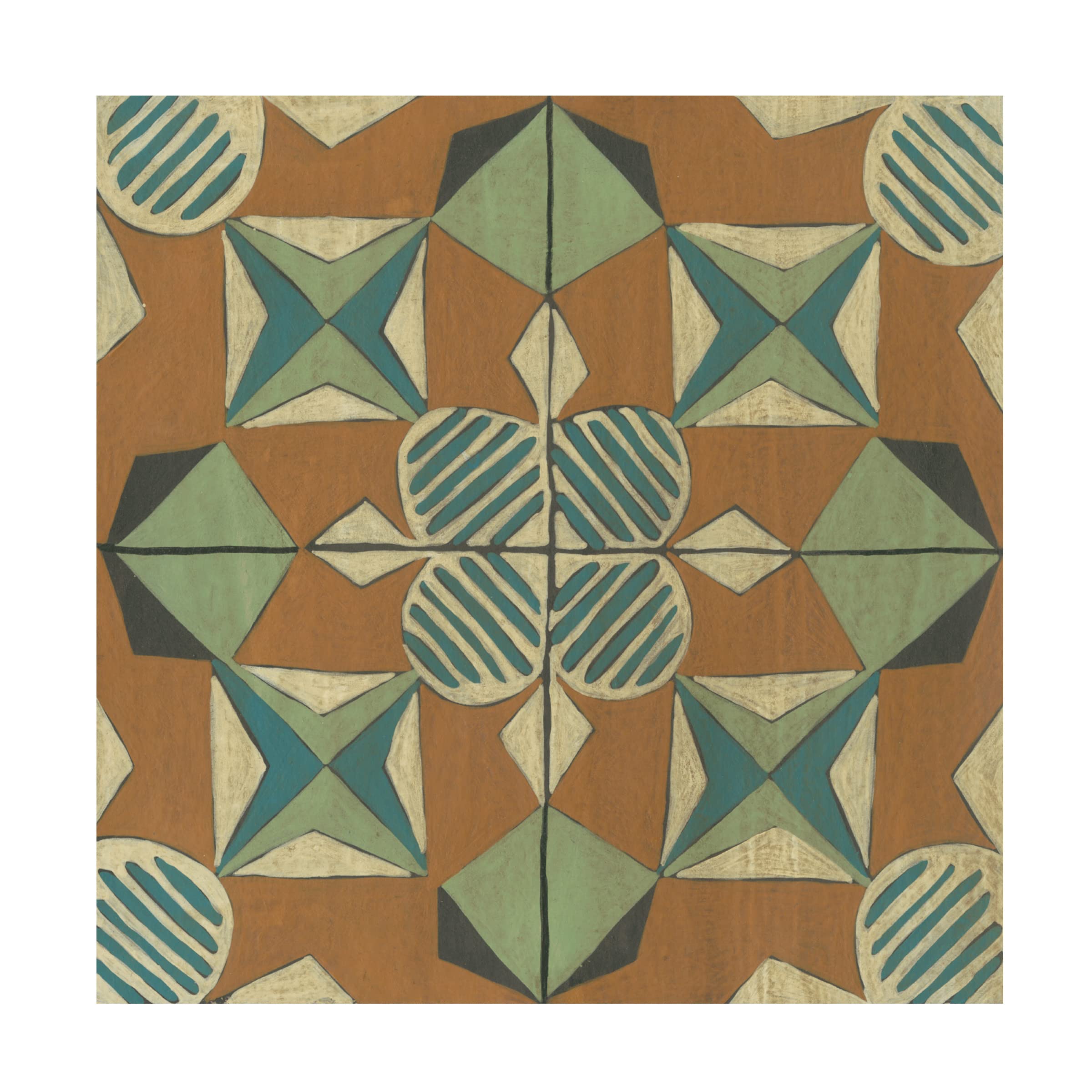 Trademark Fine Art 'Fraser Tile VIII' Canvas Wall Art by Chariklia Zarris - Modern Abstract Painting for Living Room, Bedroom & Office Decor