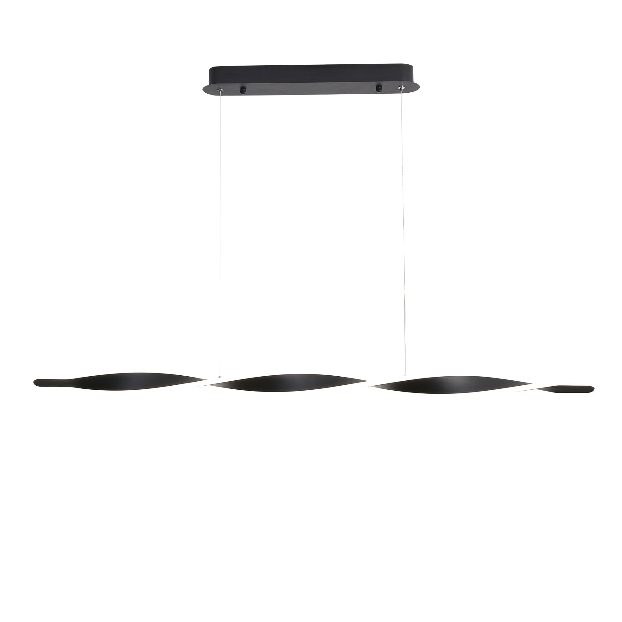 Aeon 29W Adjustable CCT LED Pendant Light Fixture - Black Modern Twist Bar Hanging Light for Kitchen Island, Dining Room & Office Lighting