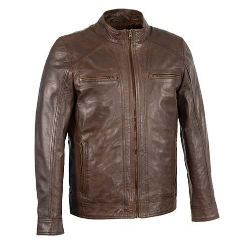 Milwaukee Leather Men's Saddle Brown Lambskin Motorcycle Jacket SFM1860 | Premium Fashion Biker Jacket for Riding & Casual Wear
