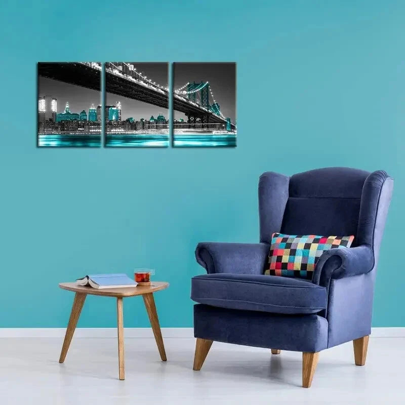 3-Piece New York City Skyline Metal Wall Art - Ready to Hang Modern Home Decor for Living Room, Bedroom & Office