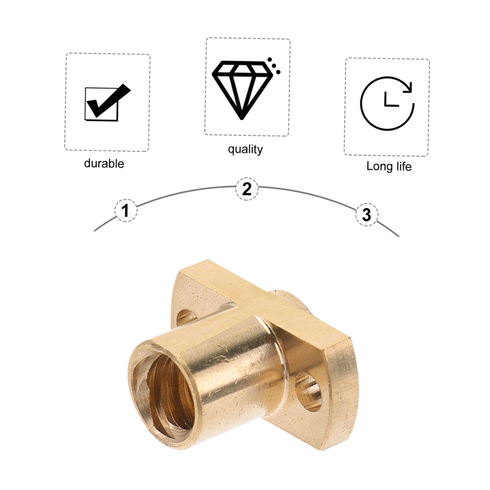 8mm 2mm Pitch T8 Lead Screw Nut Set - High Precision for 3D Printers, CNC Machines, Woodworking & Plastic Projects | DIY, Robotics & Home Improvement Applications