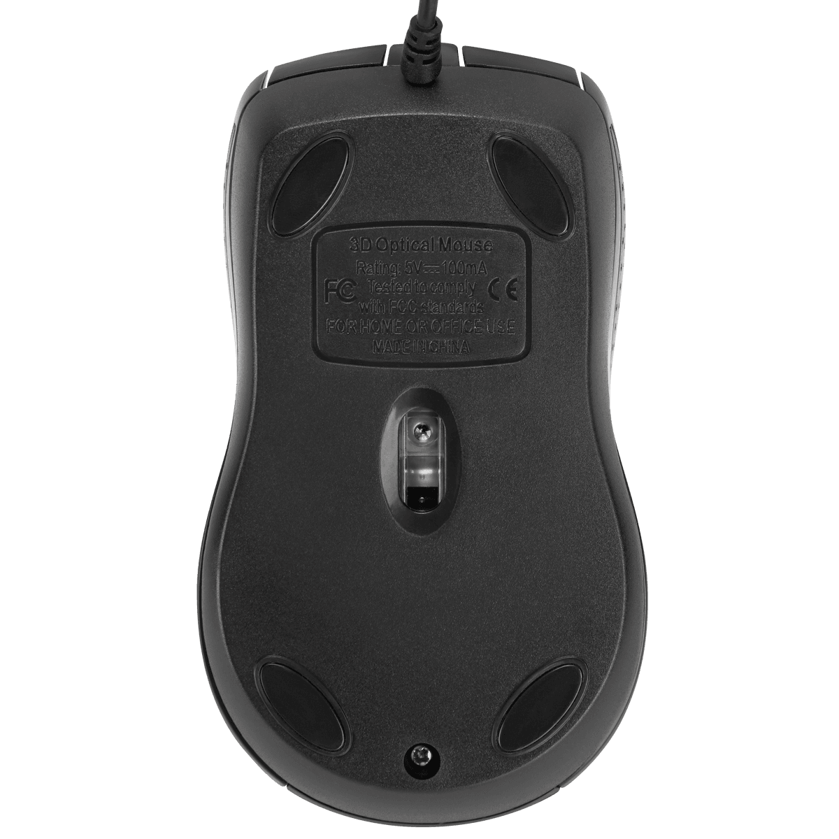 3 Button USB Full Size Optical Mouse - Wired Computer Mouse for PC, Laptop, Office & Gaming - Ergonomic Design for Comfortable Use