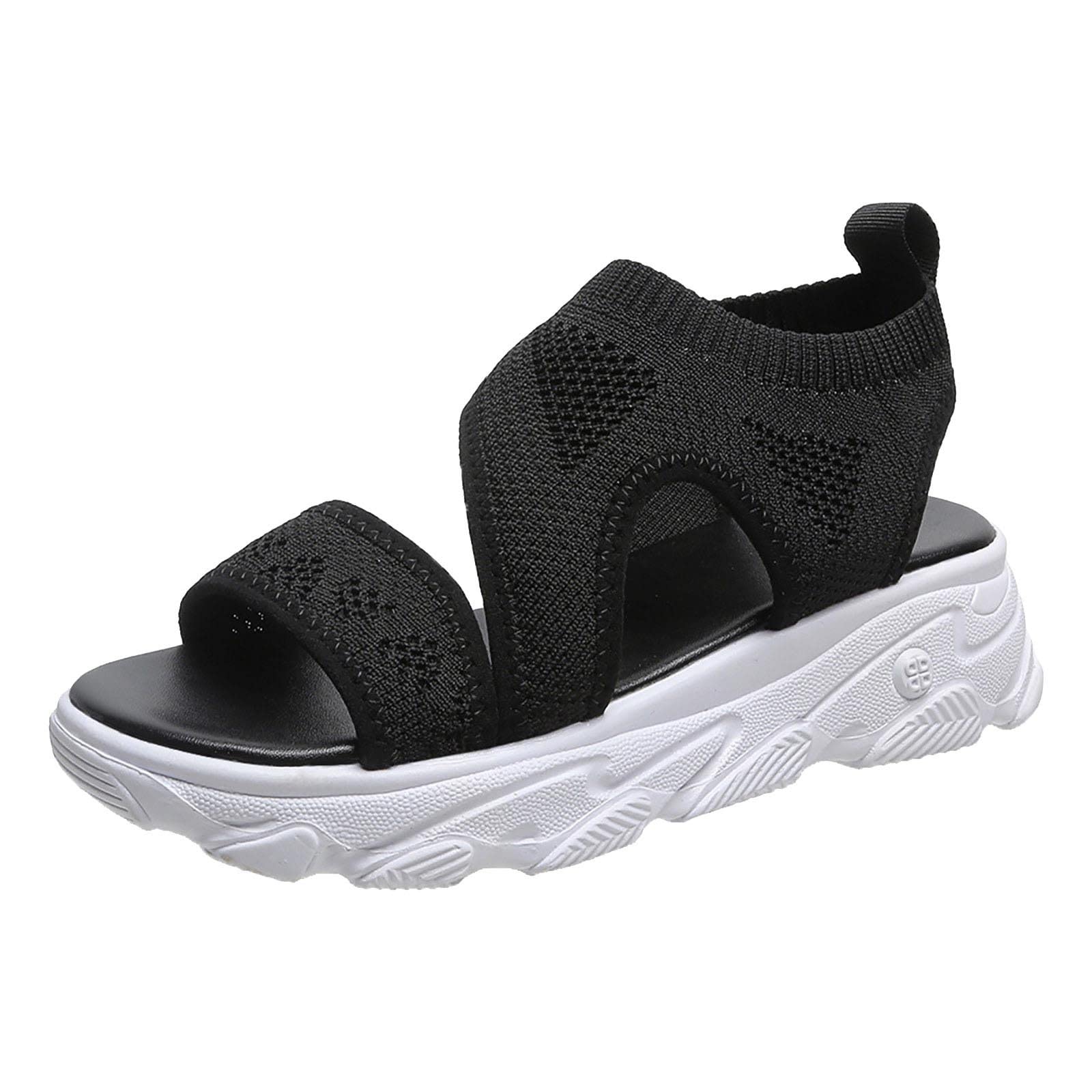 2022 Women's Summer Mesh Wedge Sandals - Orthopedic Washable Slide Sport Sandals with Comfy Knit & Thick Sole | Lightweight Soft Fish Mouth Casual Beach Shoes for Walking, Travel & Outdoor Activities