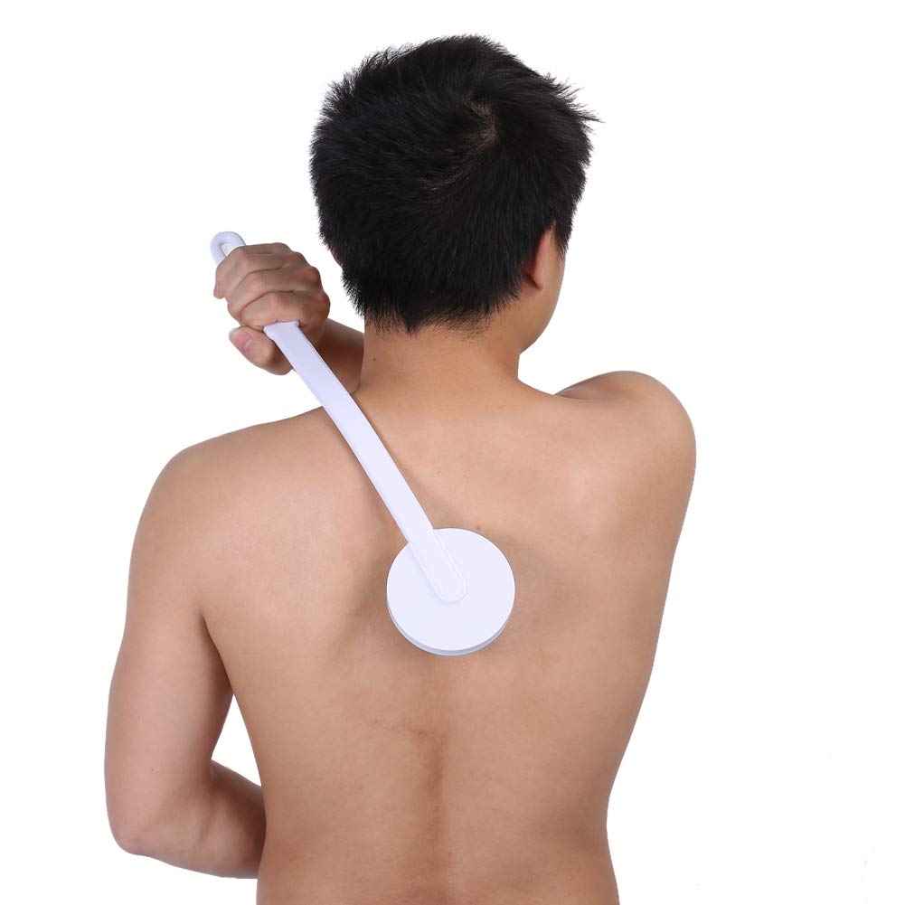 Long Handle Body Bath Massager - Back, Leg & Skin Lotion Applicator for Shower & Spa - Oil & Cream Brush Massaging Tool for Relaxation & Exfoliation